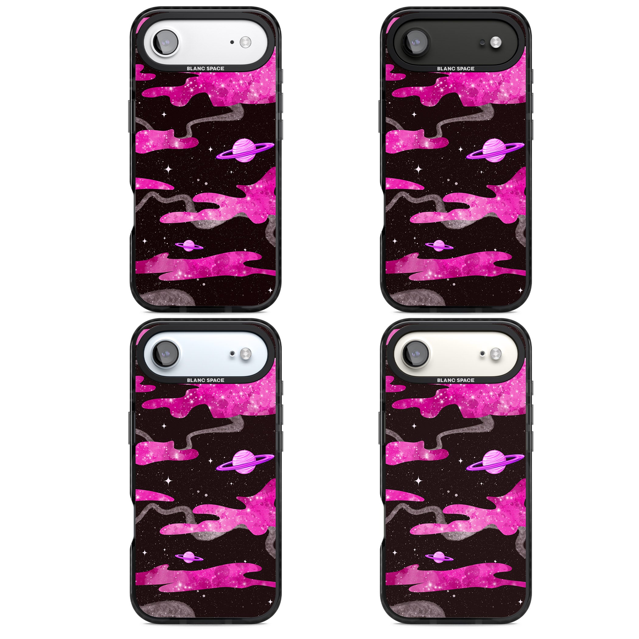 Pink Galaxy iPhone 17 Air Impact Pro Black Phone Case APT Impact Protection