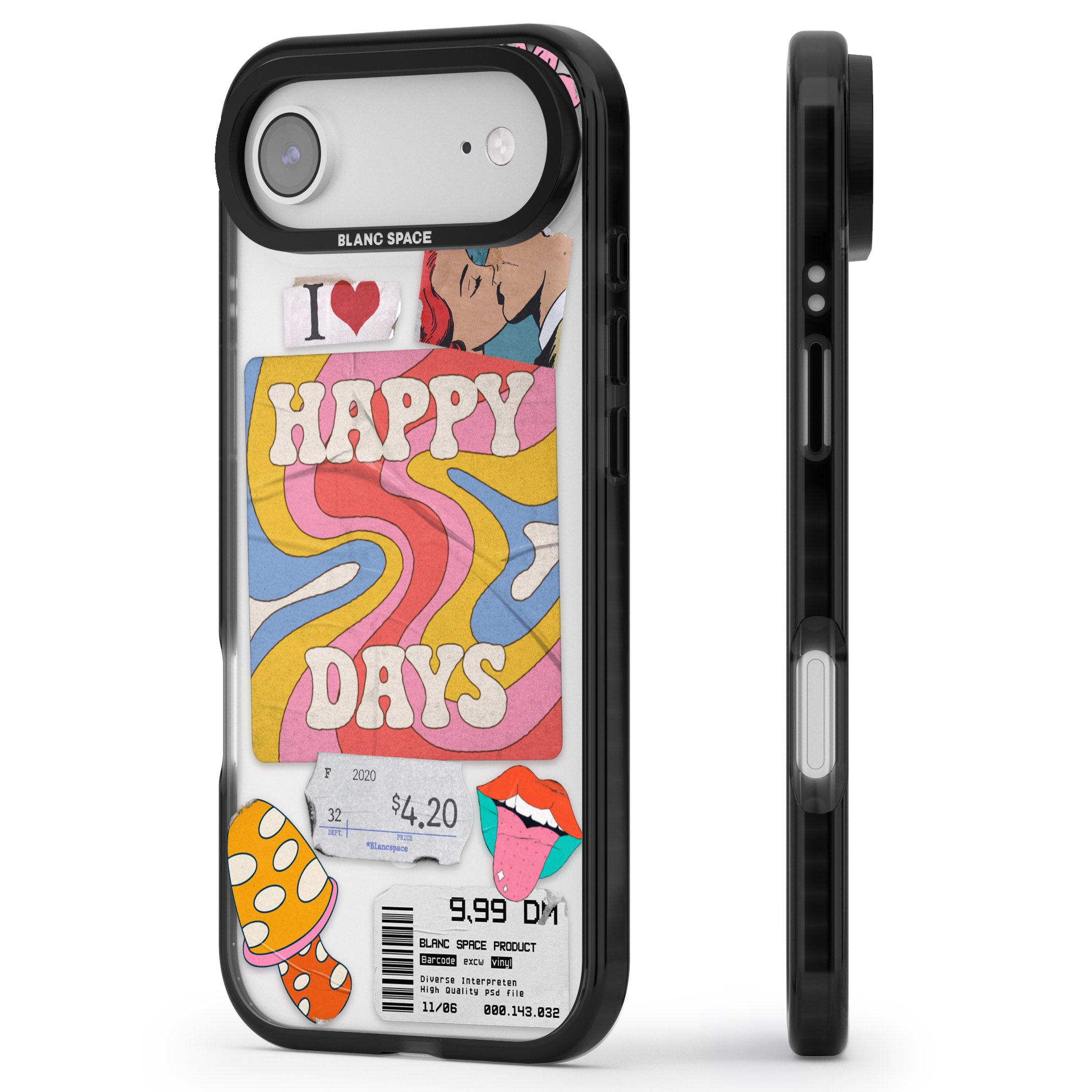 Groovy Trip iPhone 17 Air Impact Pro Black Phone Case Side Profile