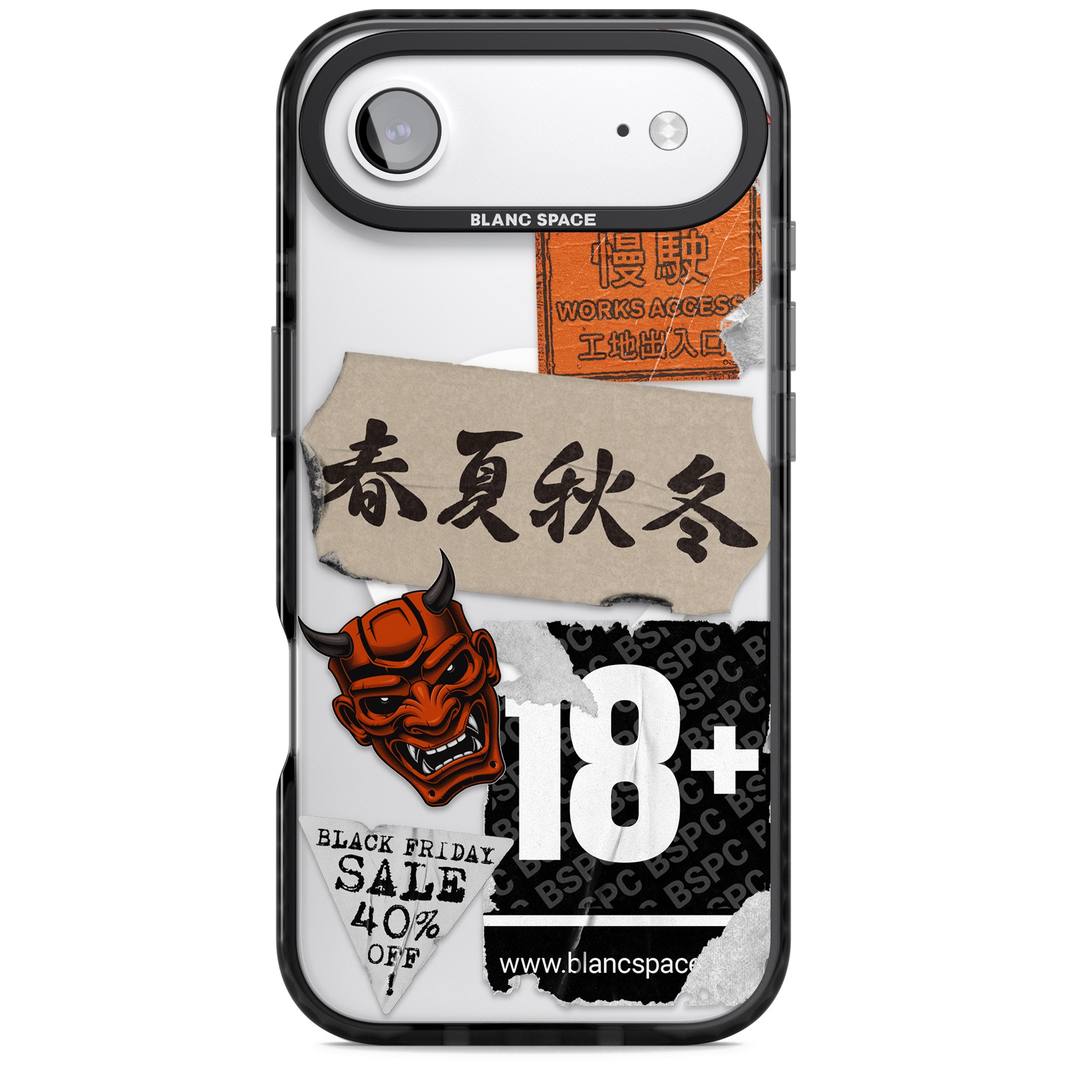 Asian Sticker Mix iPhone 17 Air Impact Pro Black Phone Case