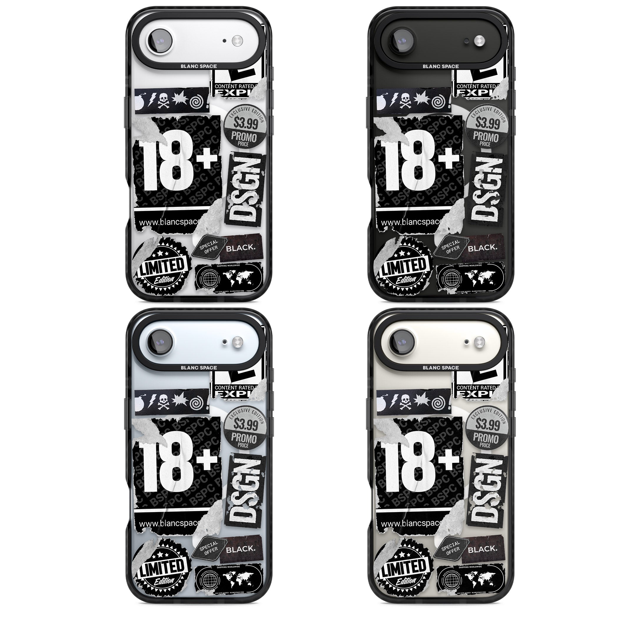 Black Sticker Mix iPhone 17 Air Impact Pro Black Phone Case APT Impact Protection