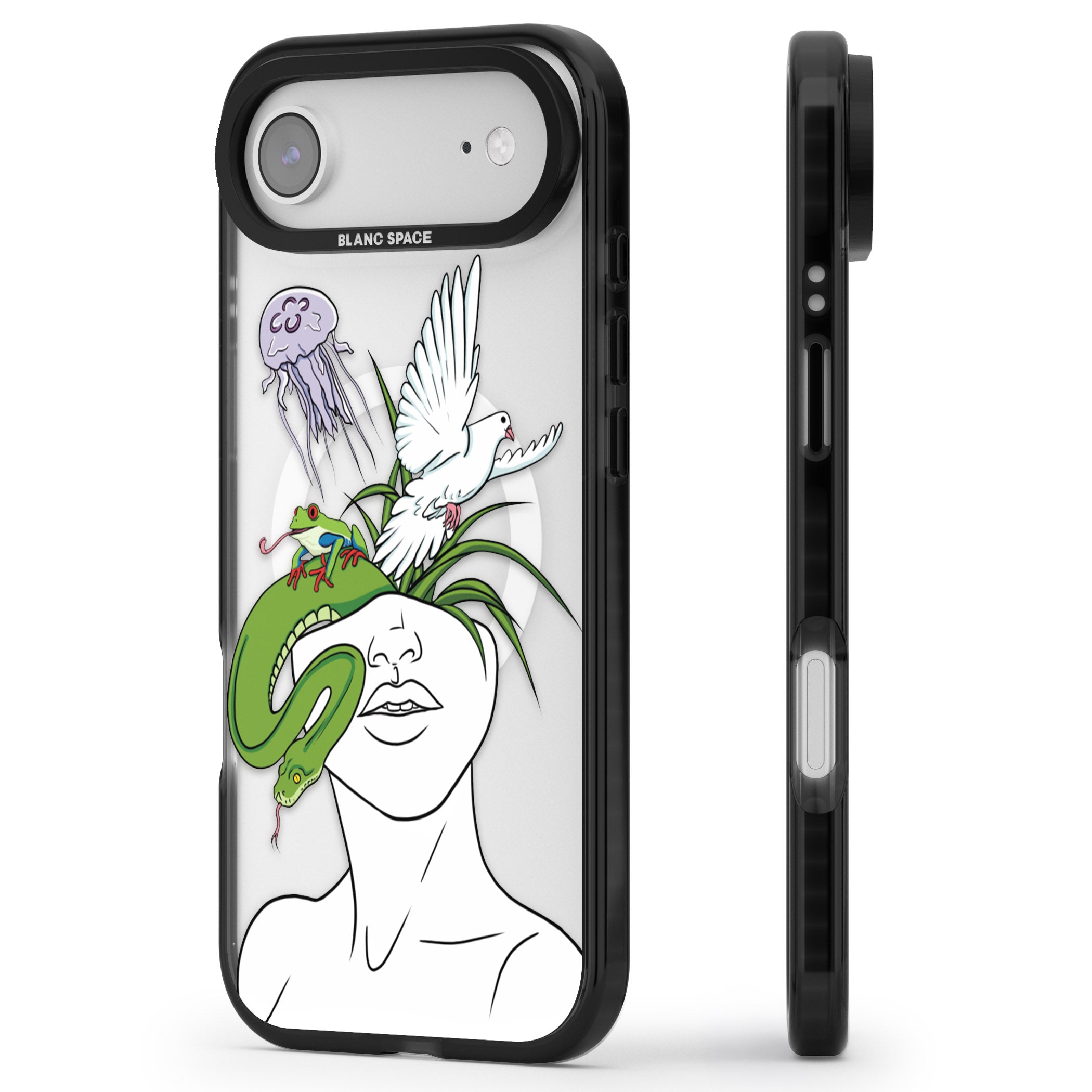 Wild Thoughts iPhone 17 Air Impact Pro Black Phone Case Side Profile