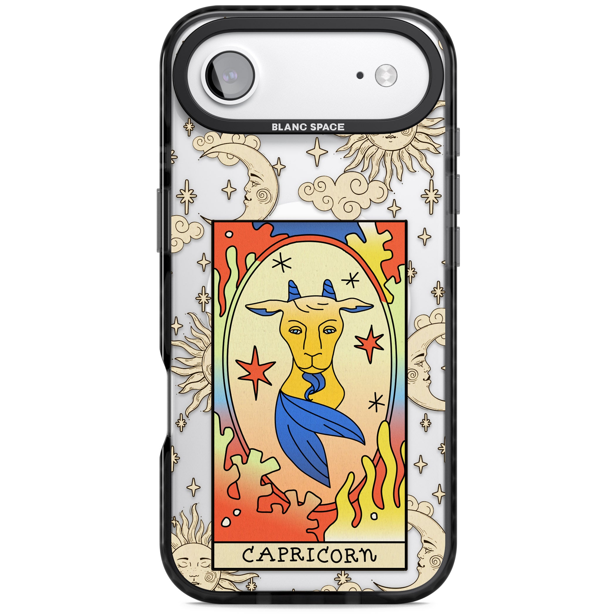 Celestial Zodiac Capricorn iPhone 17 Air Impact Pro Black Phone Case