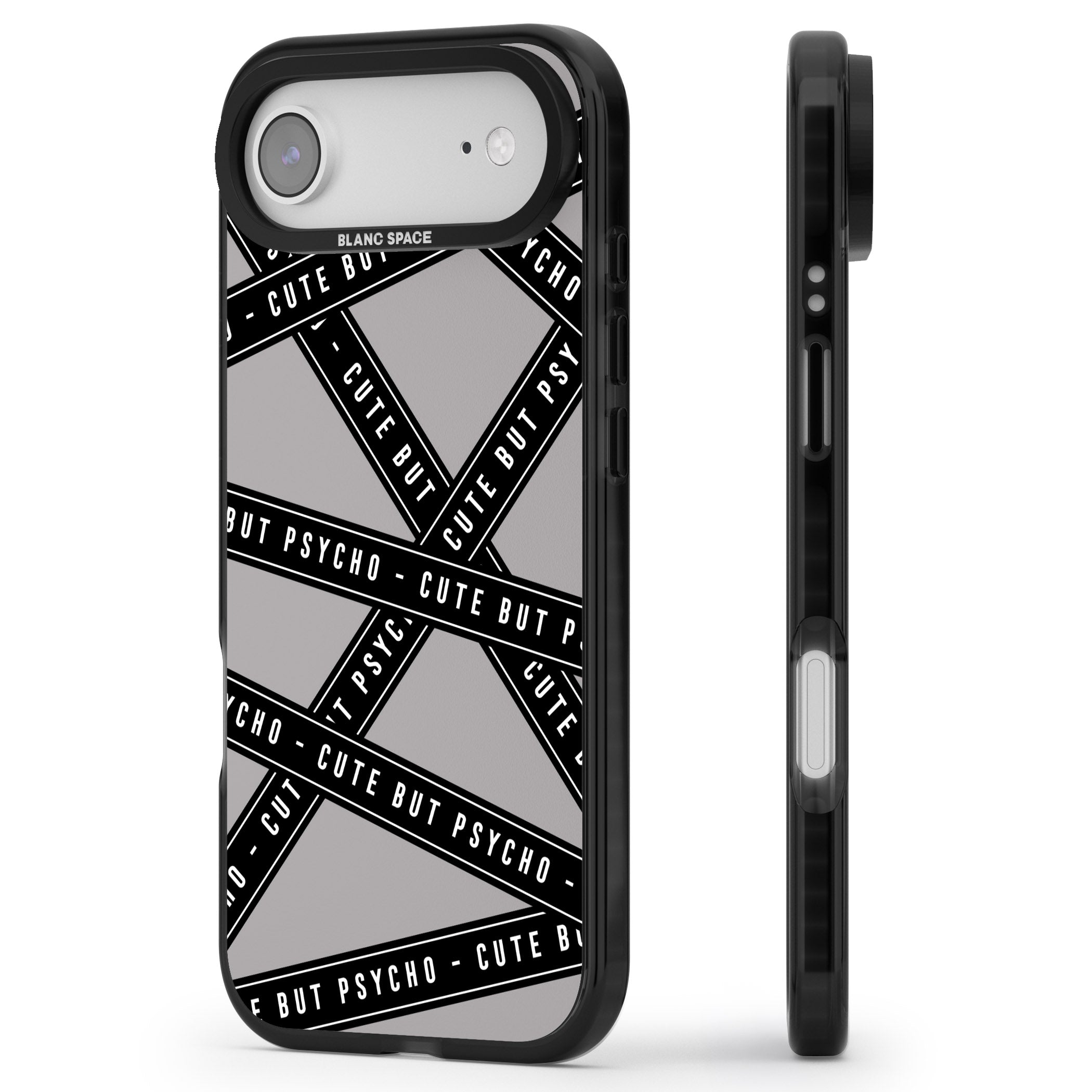 Cute But Psycho iPhone 17 Air Impact Pro Black Phone Case Side Profile