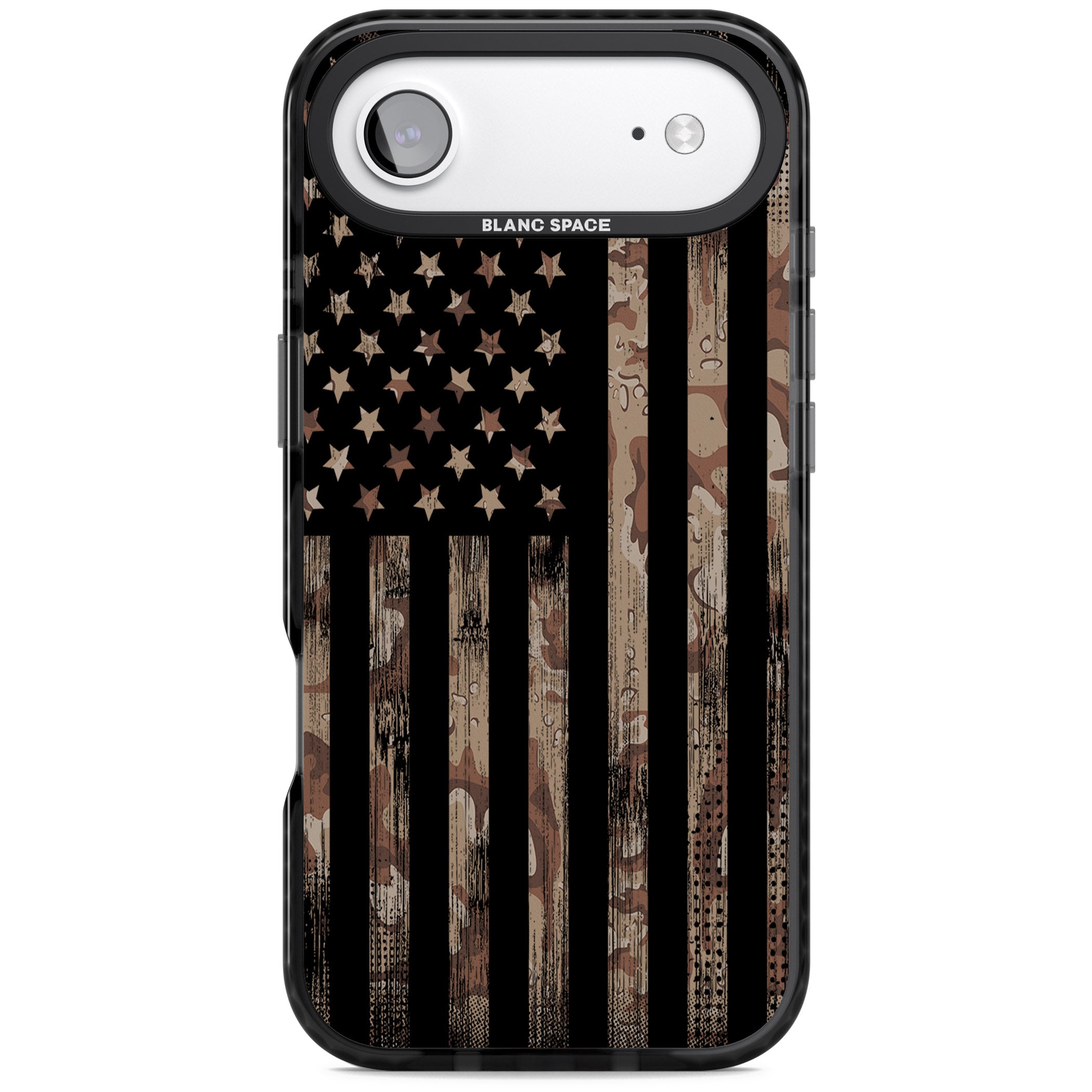 Desert Camo Us Flag iPhone 17 Air Impact Pro Black Phone Case