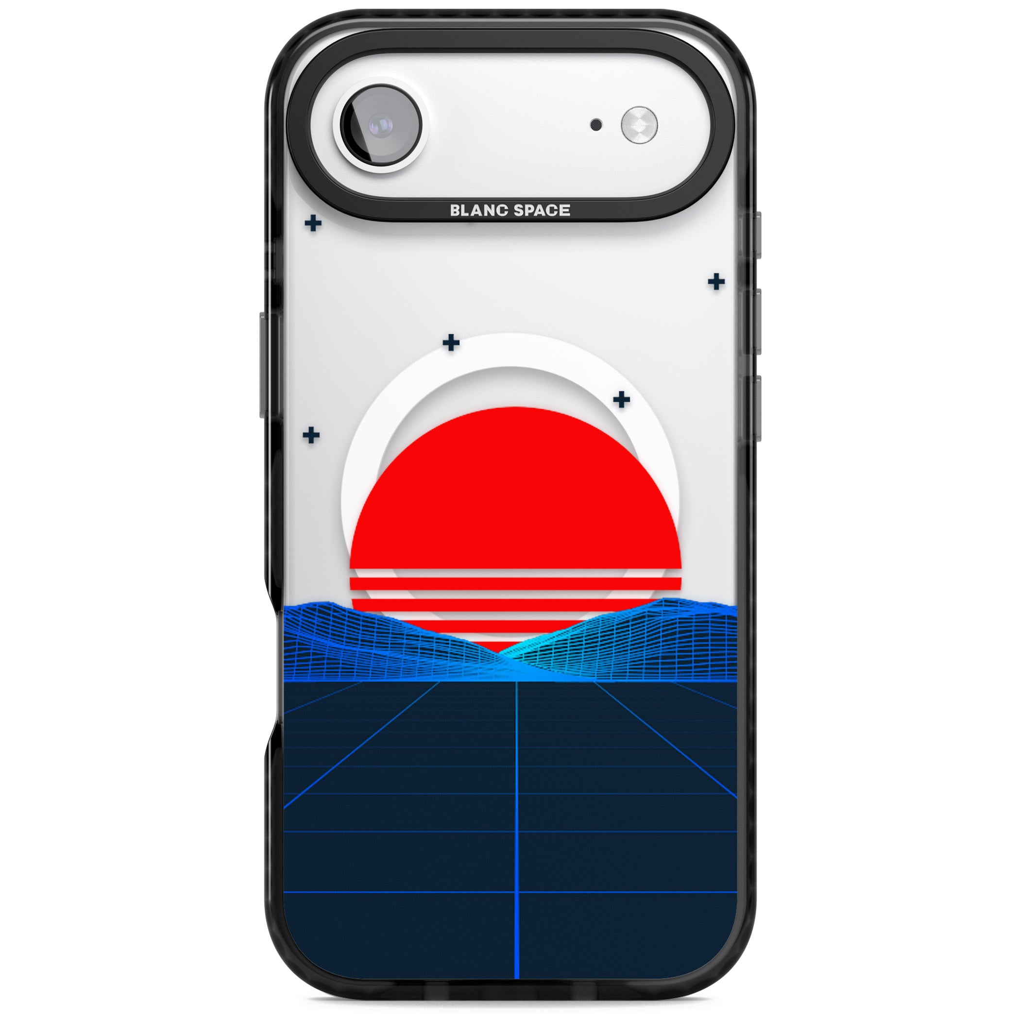 Japanese Sunset Vaporwave iPhone 17 Air Impact Pro Black Phone Case