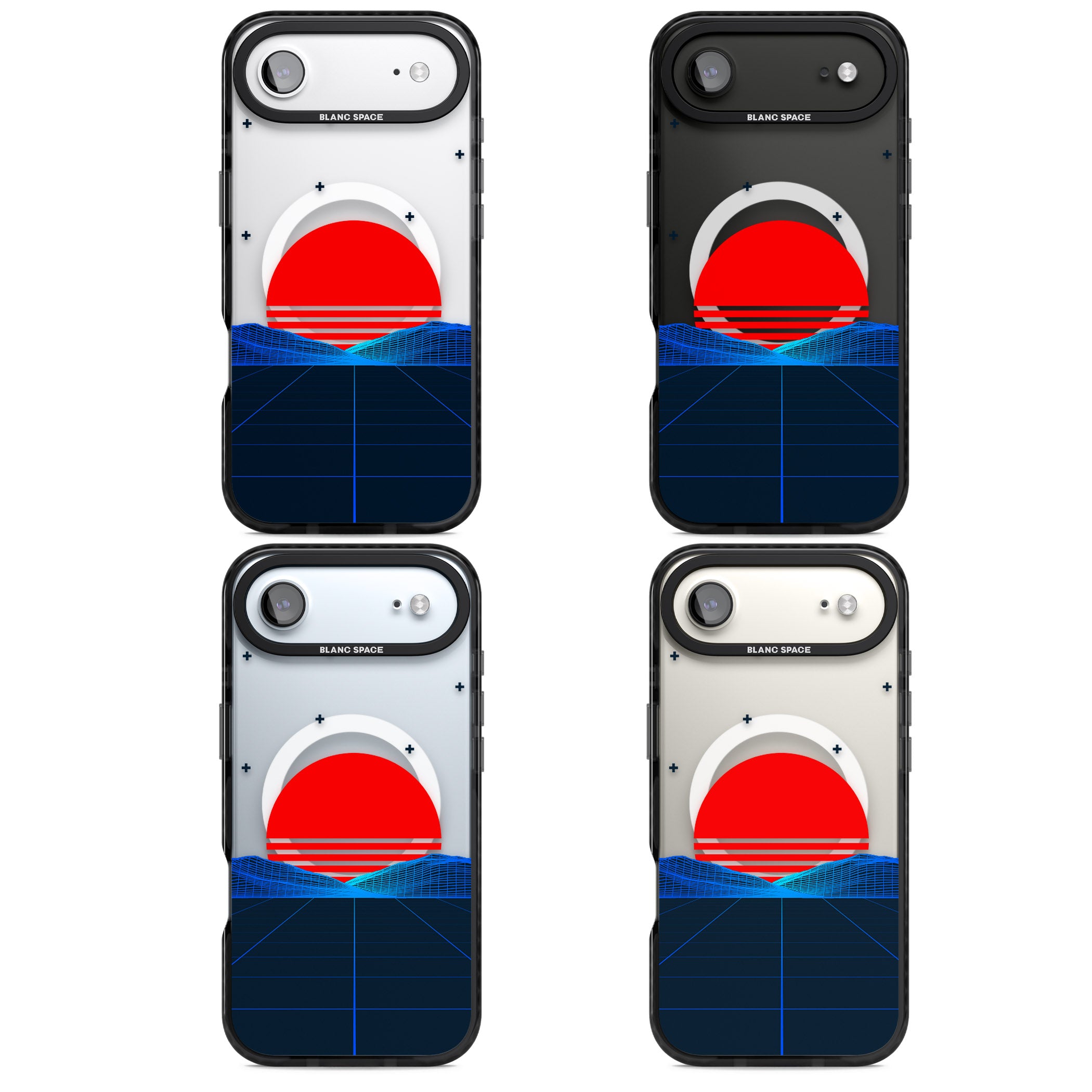 Japanese Sunset Vaporwave iPhone 17 Air Impact Pro Black Phone Case APT Impact Protection