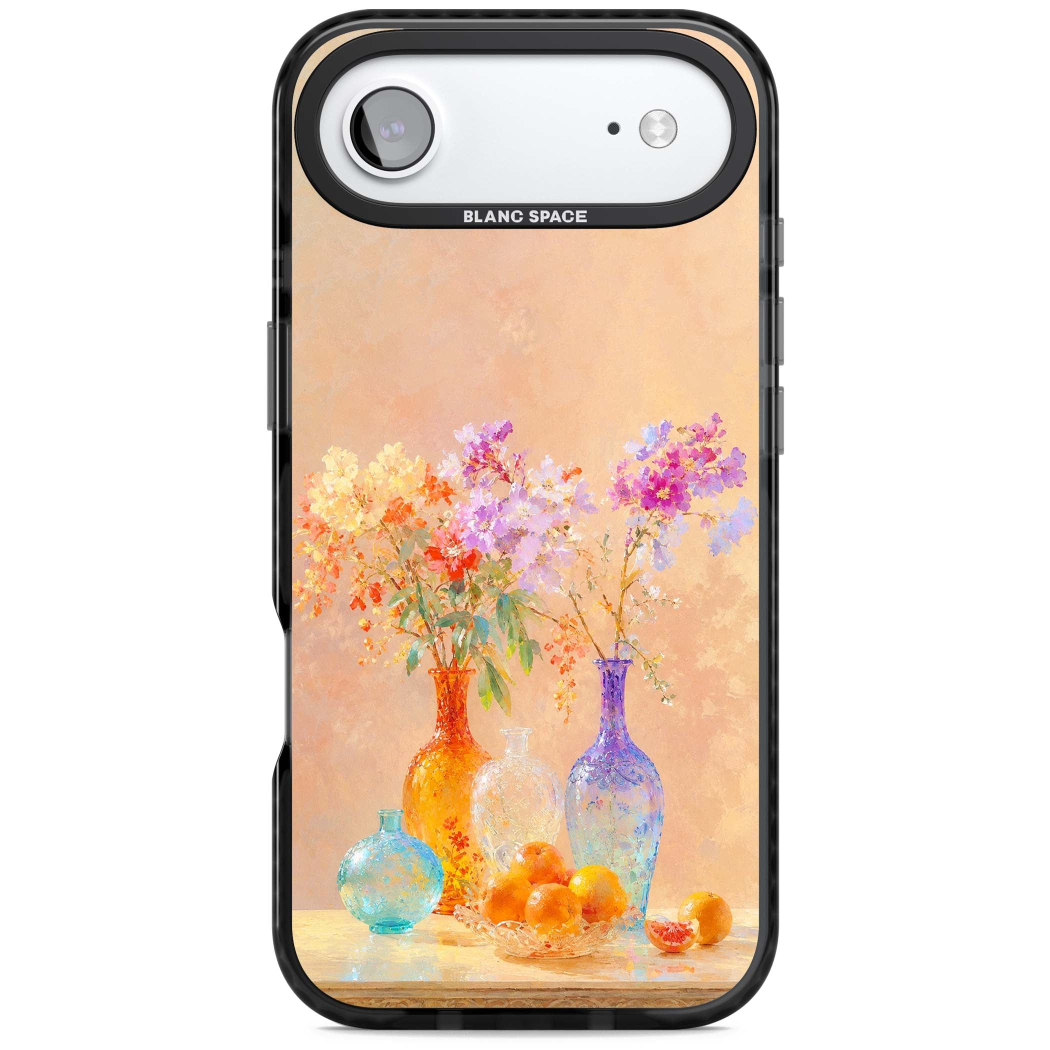 Peach Glass art iPhone case | Black Impact Magsafe case for iPhone Air