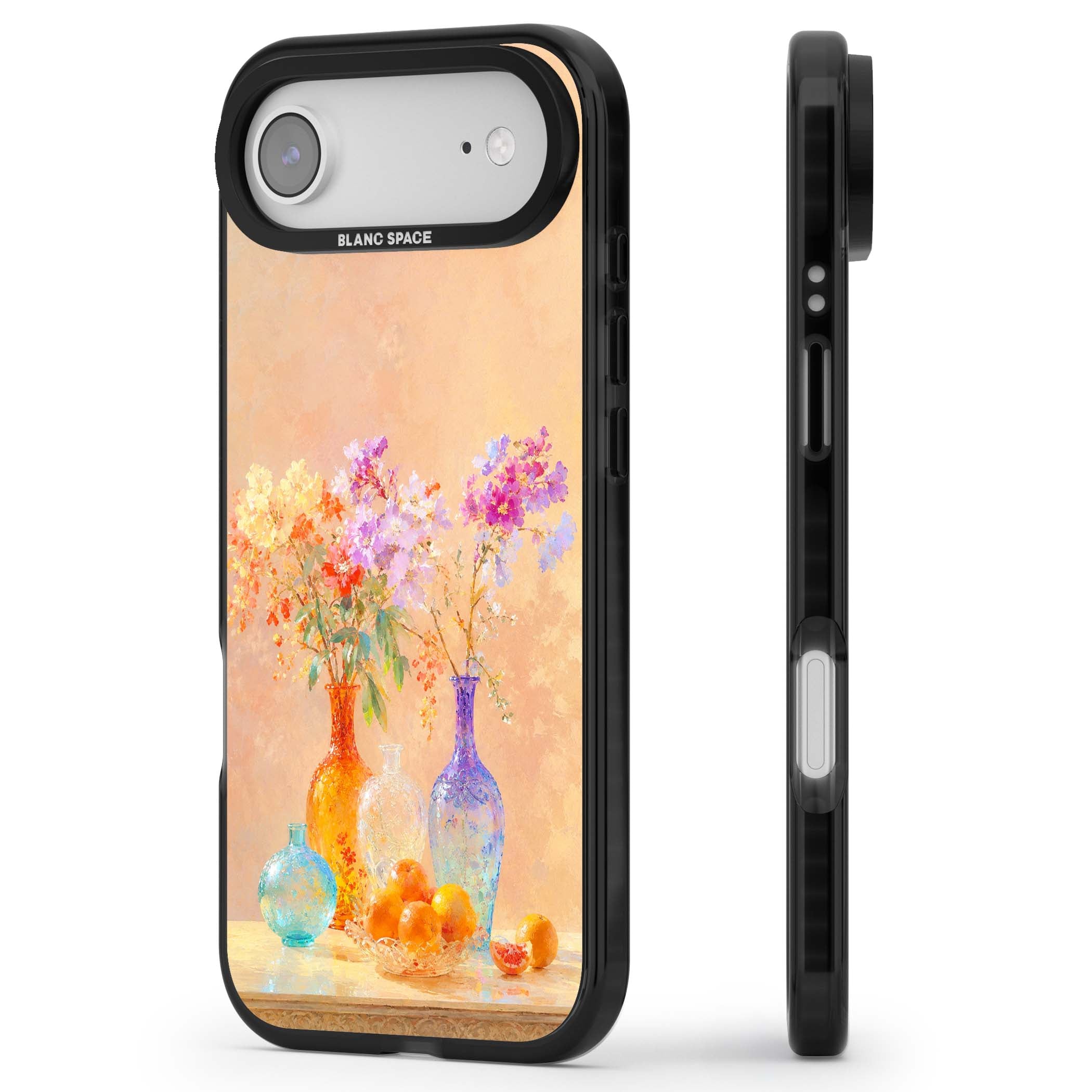 Peach Glass art iPhone case | Black Impact Magsafe case for iPhone Air
