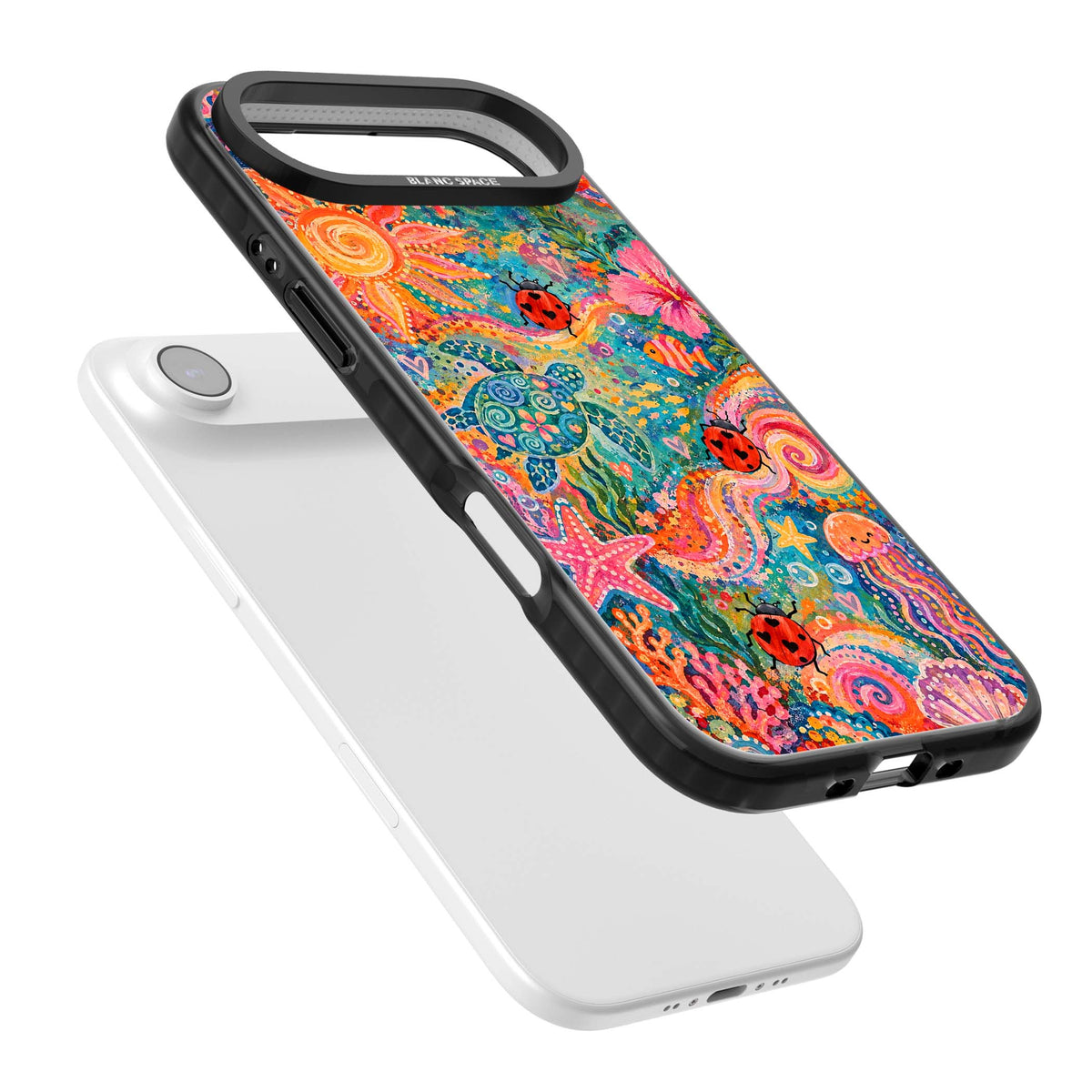 Coral Whimsy for her iPhone case | Black Impact Magsafe case for iPhone Air
