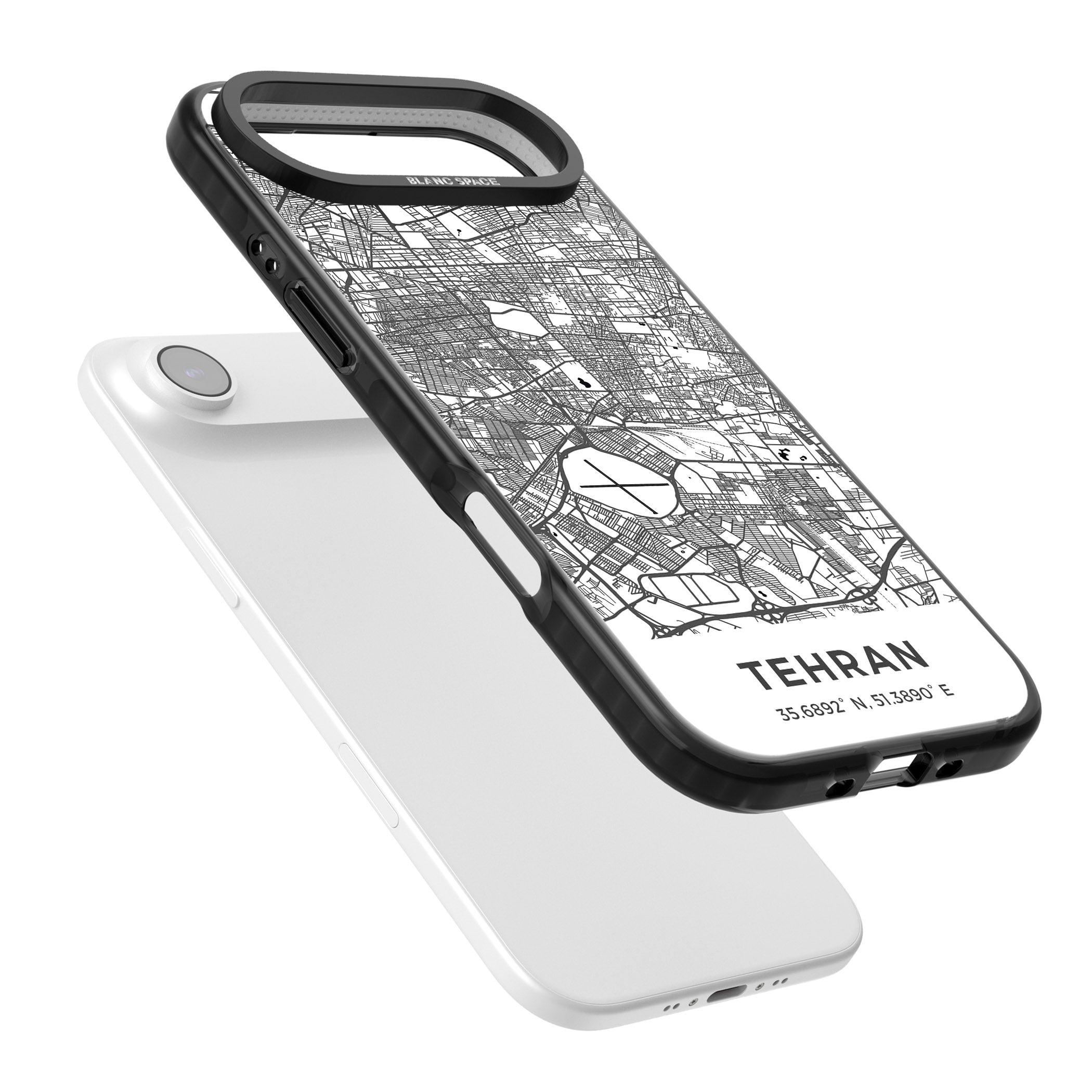 Tehran Map iPhone 17 Air Impact Black Phone Case Colours