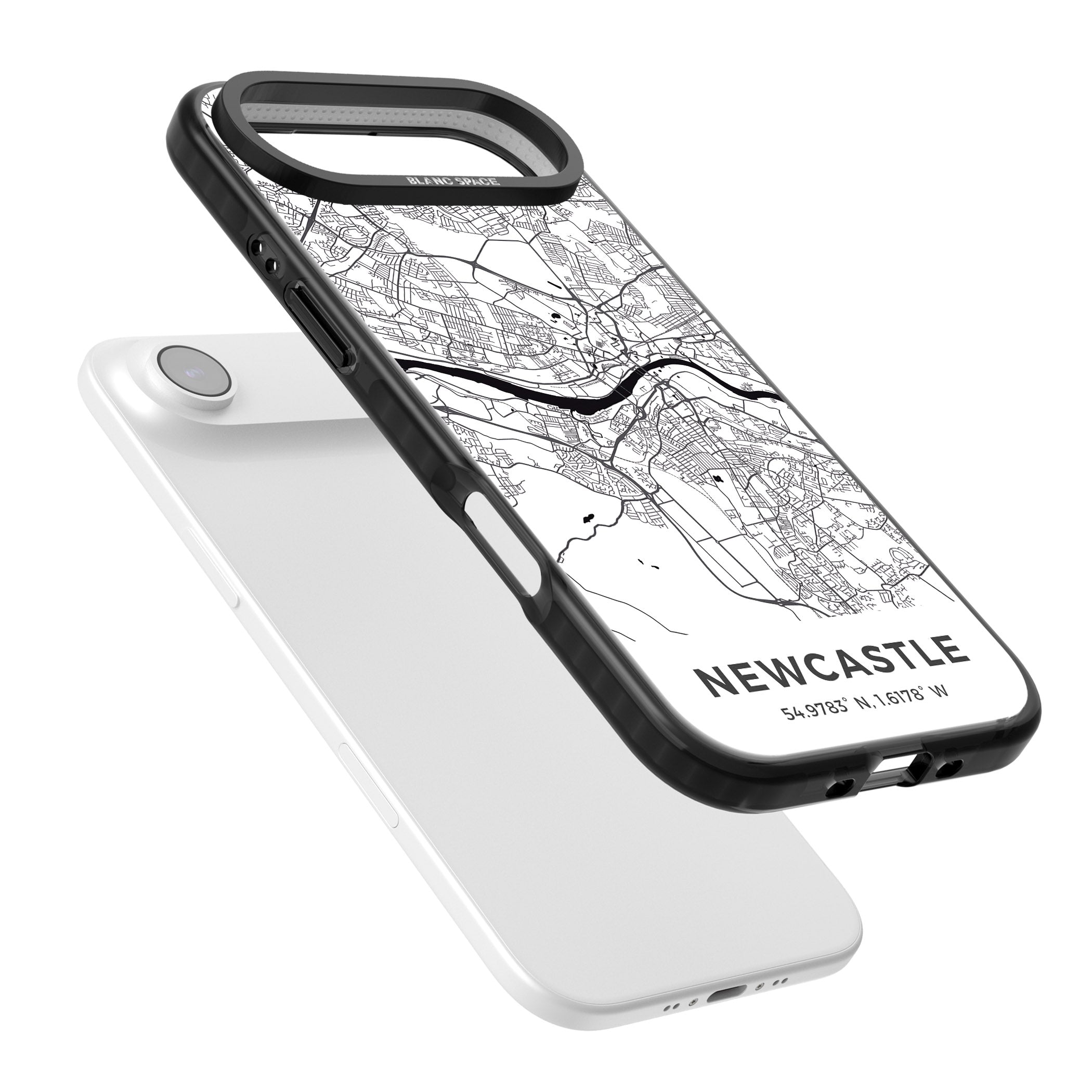 Newcastle City Map iPhone 17 Air Impact Black Phone Case Colours