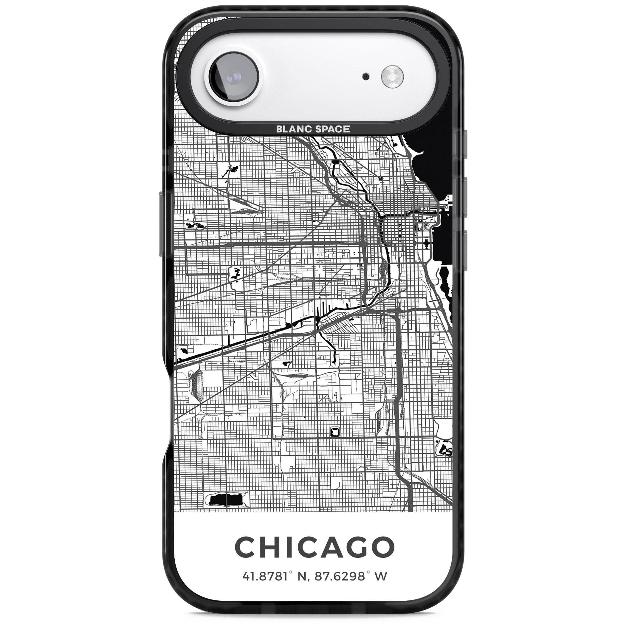 Chicago Map iPhone 17 Air Impact Black Phone Case