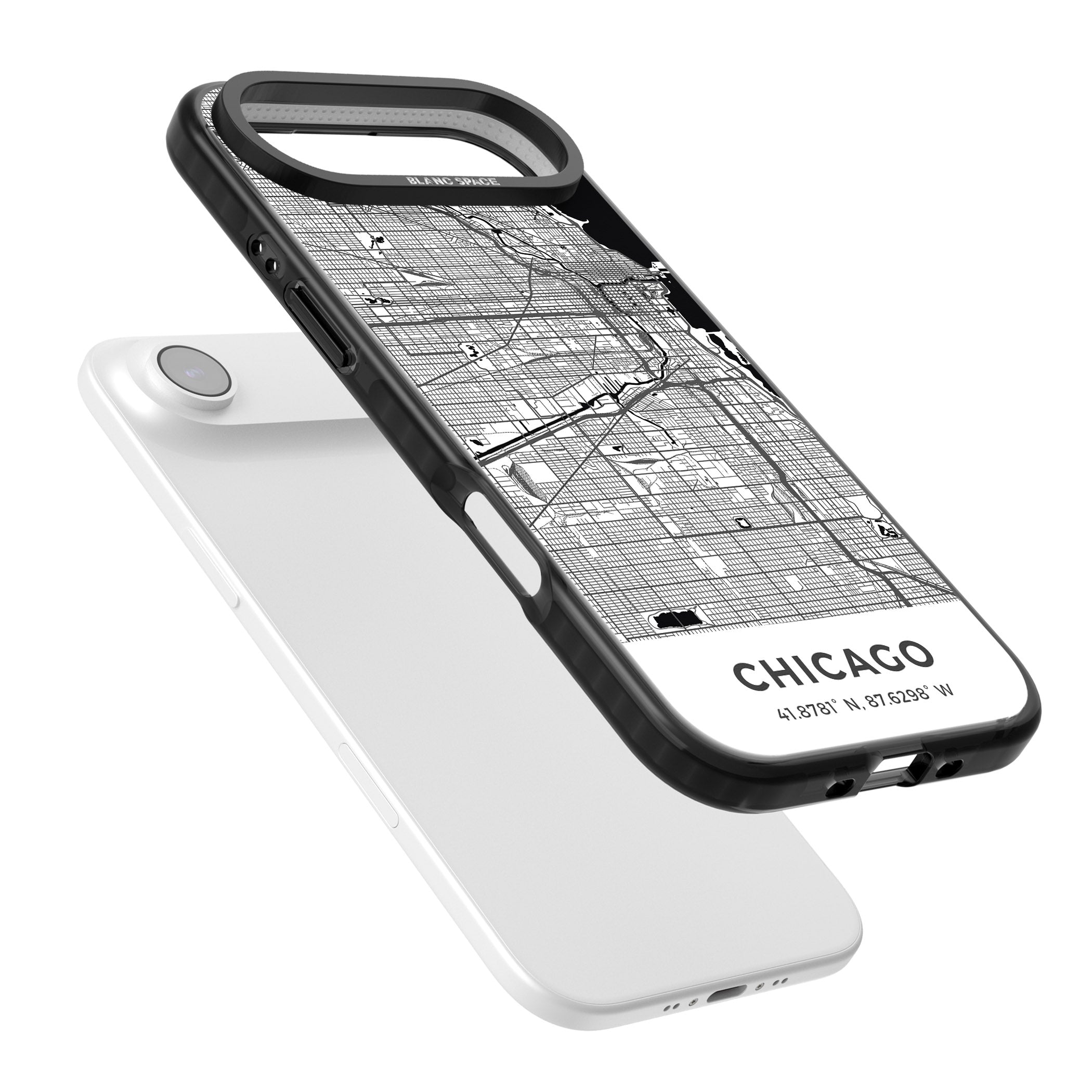 Chicago Map iPhone 17 Air Impact Black Phone Case Colours