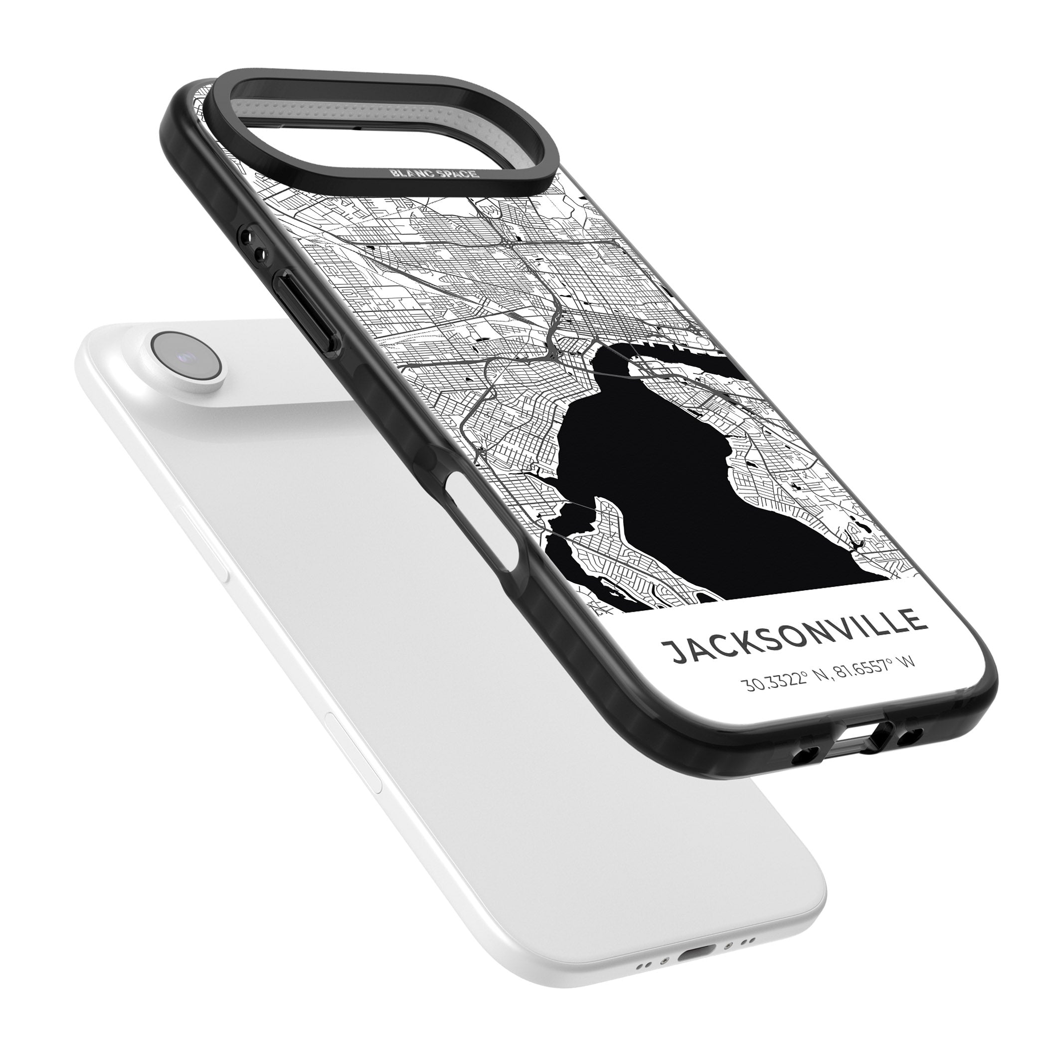 Jacksonville Map iPhone 17 Air Impact Black Phone Case Colours