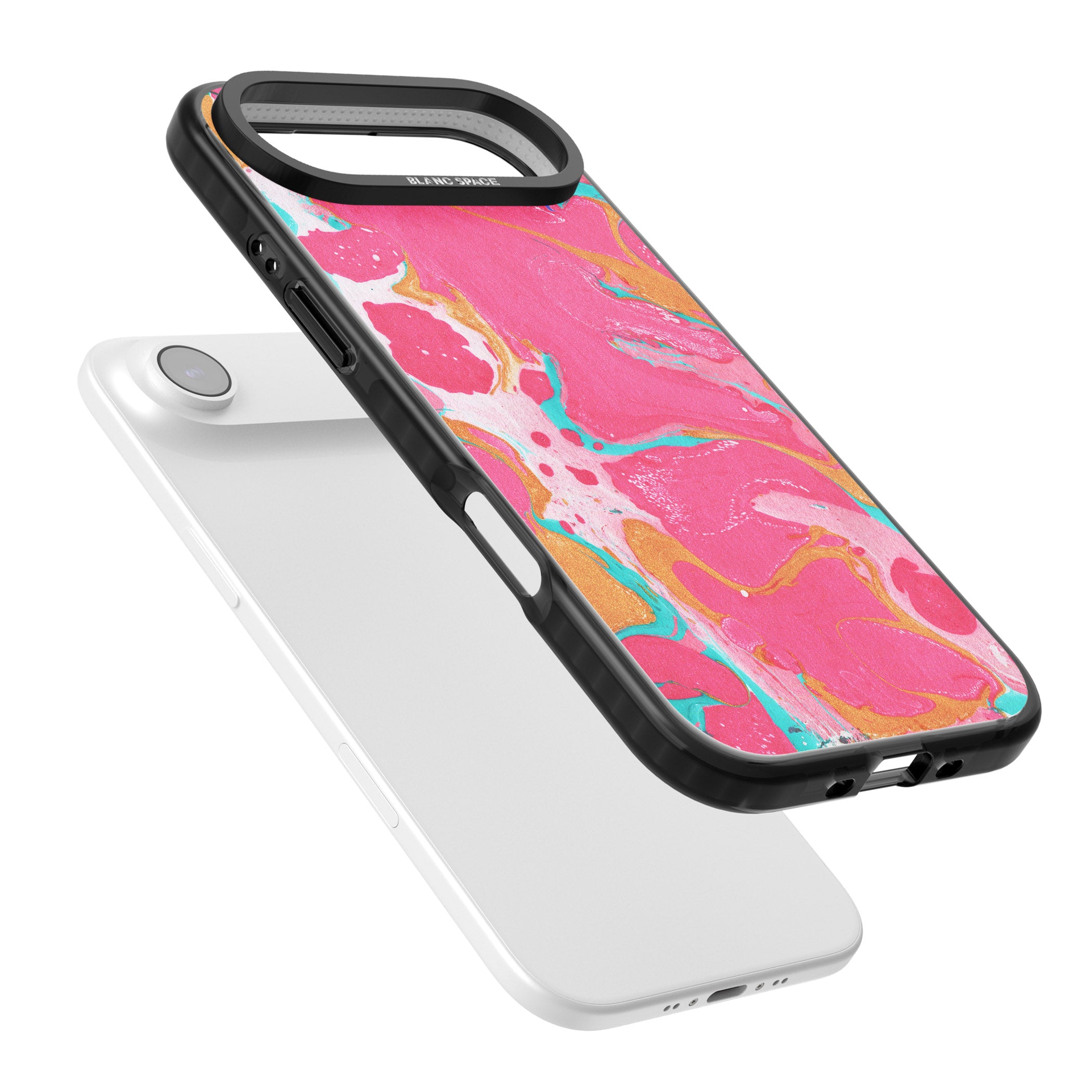 Vibrant Marbled Paper iPhone 17 Air Impact Black Phone Case Colours