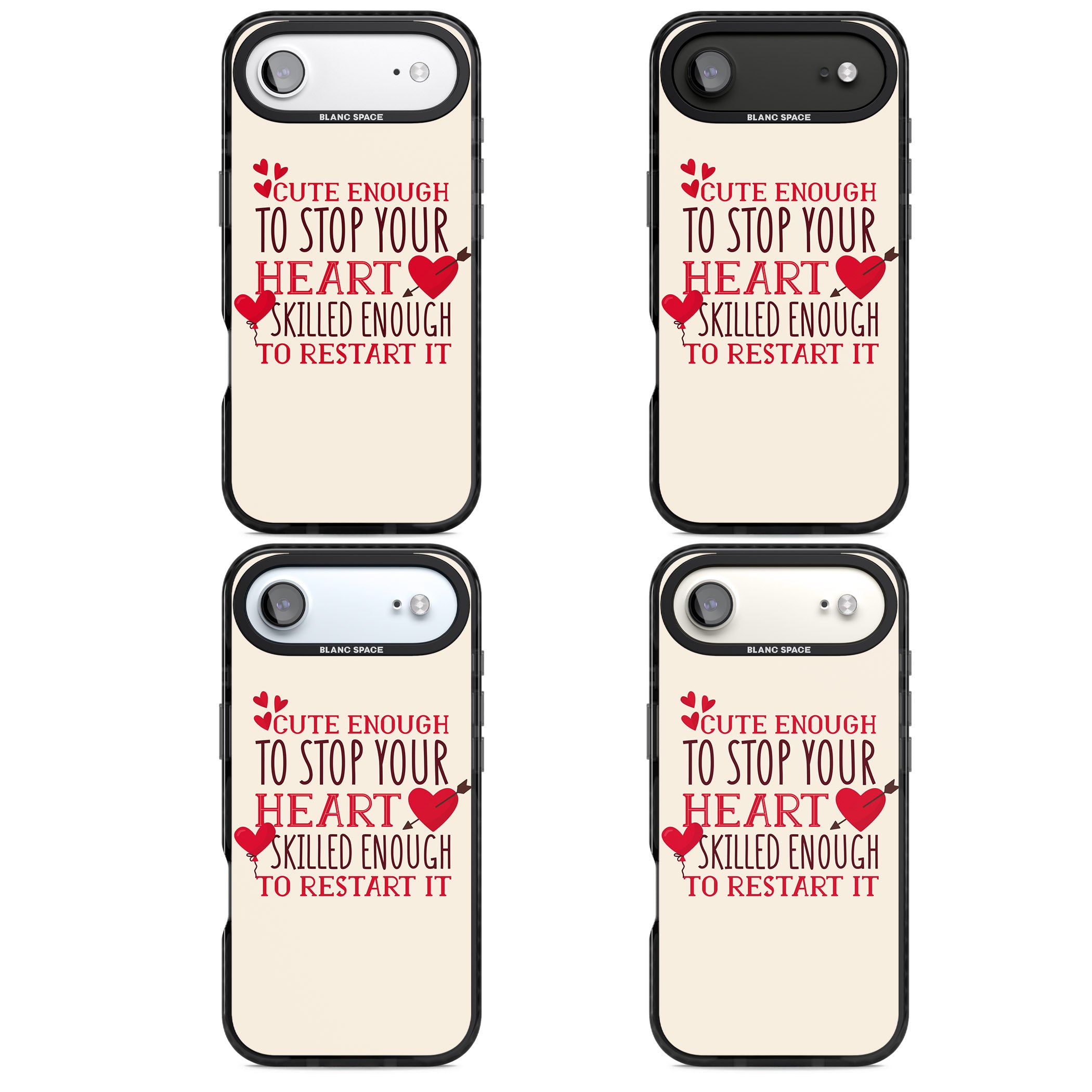 Cute Enough To Stop Your Heart iPhone 17 Air Impact Black Phone Case APT Impact Protection