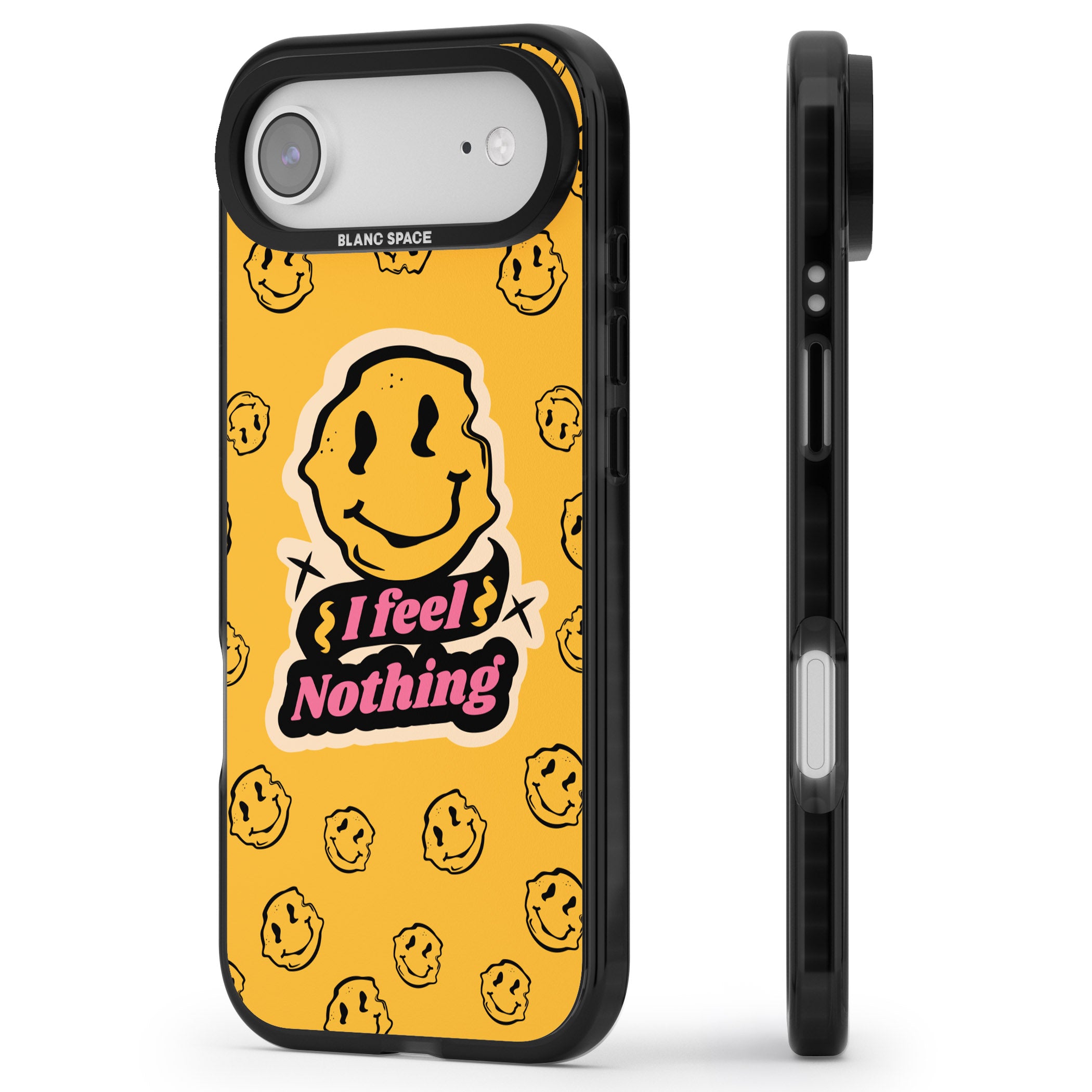 I Feel Nothing iPhone 17 Air Impact Black Phone Case Side Profile
