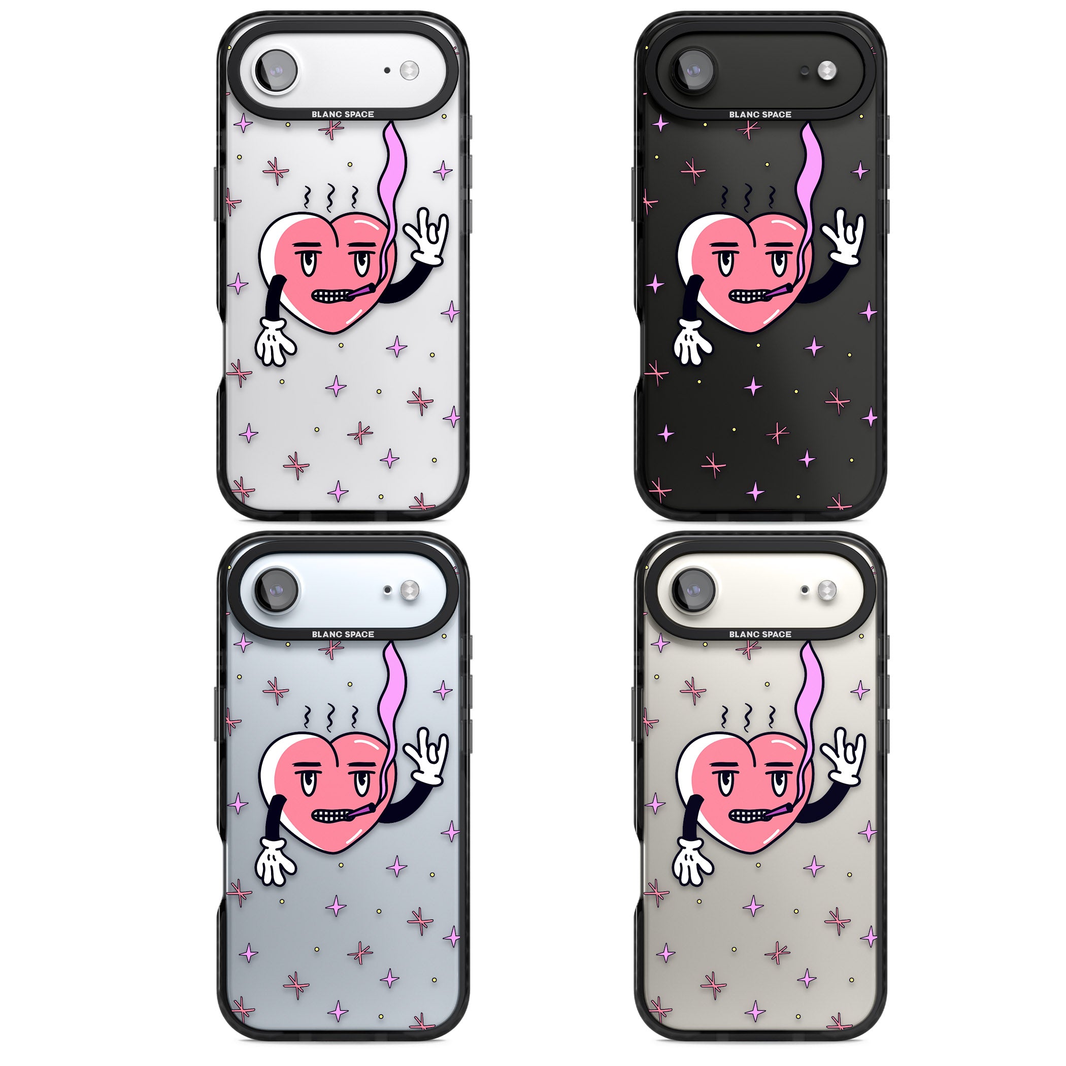 Quirky Heart iPhone 17 Air Impact Black Phone Case APT Impact Protection