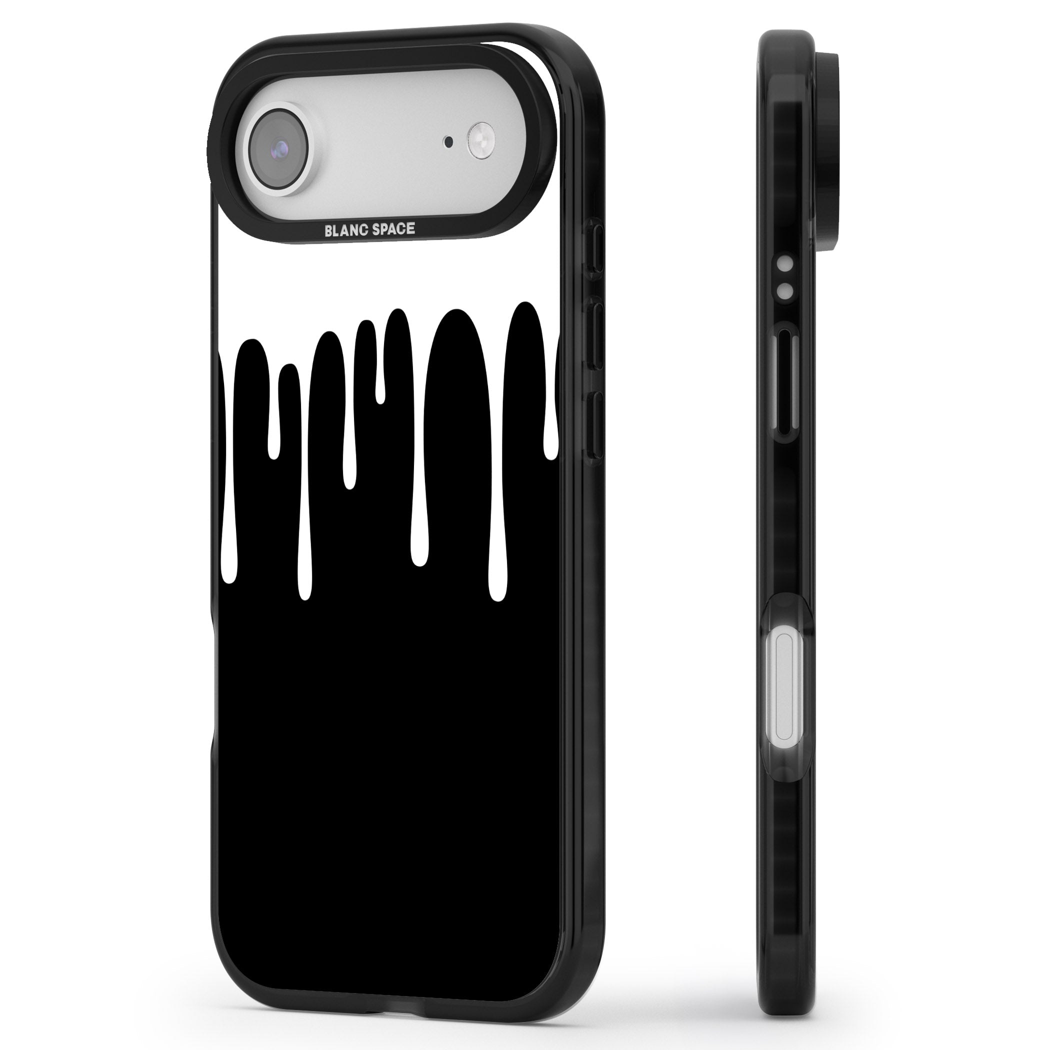 Melted Effect: White & Black iPhone 17 Air Impact Black Phone Case Side Profile