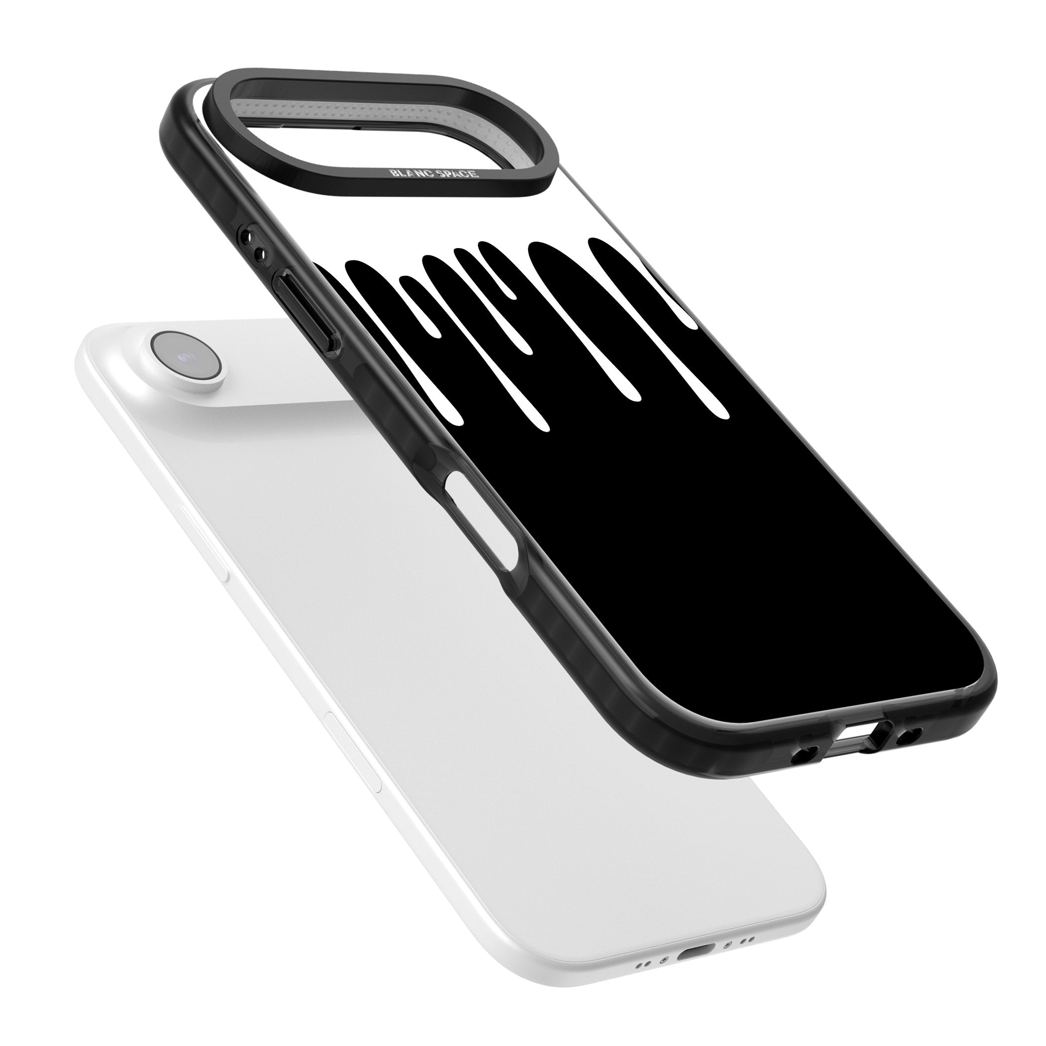 Melted Effect: White & Black iPhone 17 Air Impact Black Phone Case Colours