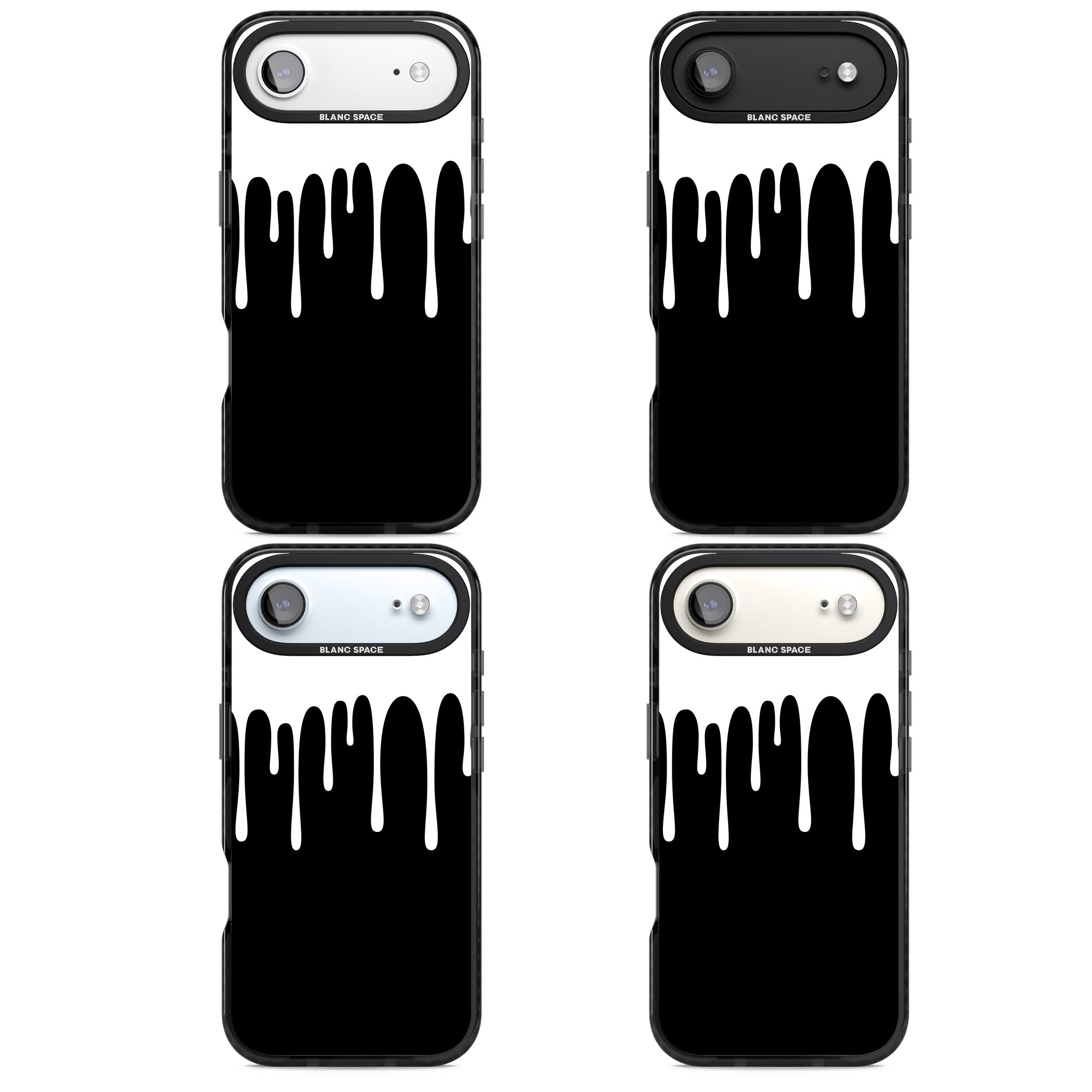 Melted Effect: White & Black iPhone 17 Air Impact Black Phone Case APT Impact Protection