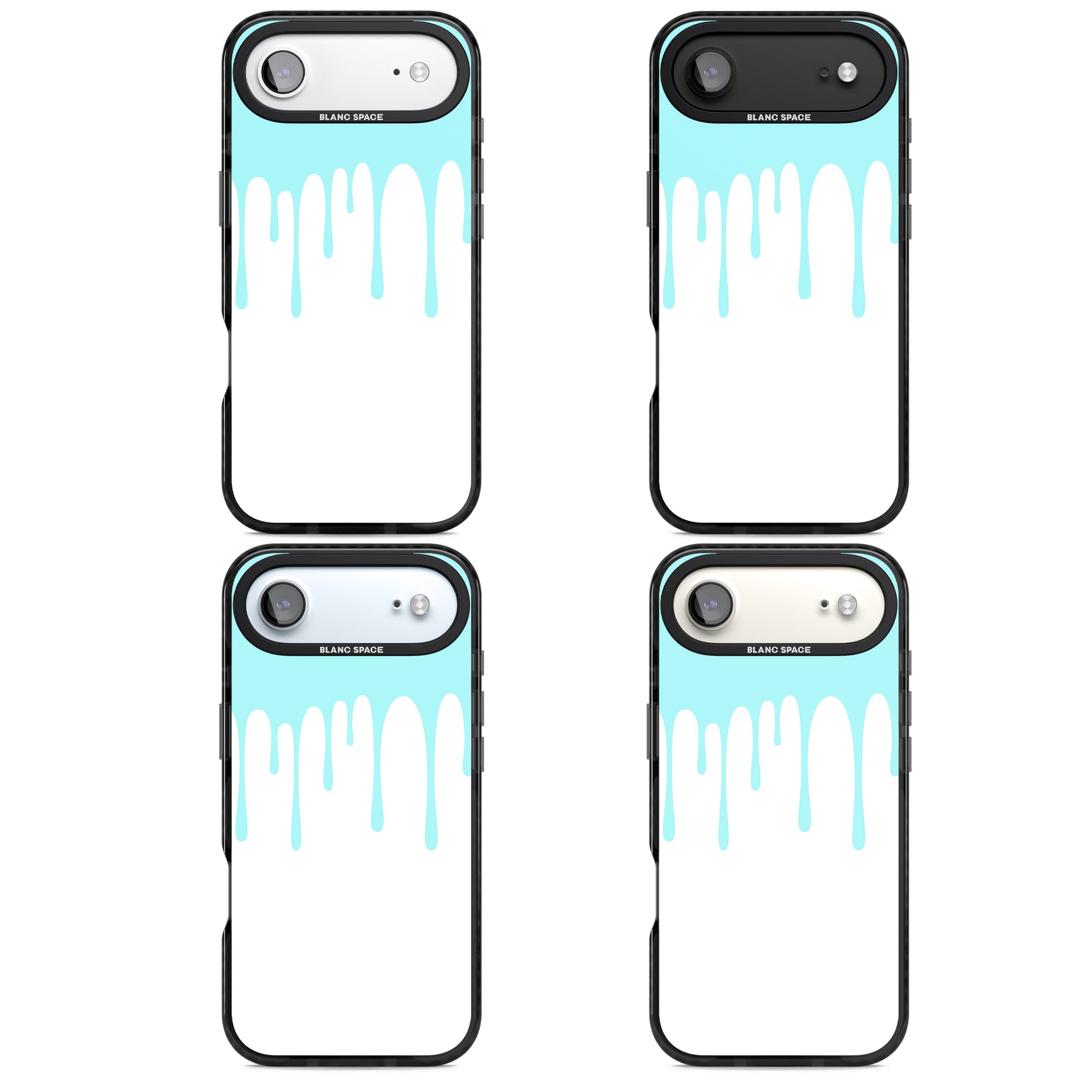 Melted Teal Drip iPhone 17 Air Impact Black Phone Case APT Impact Protection