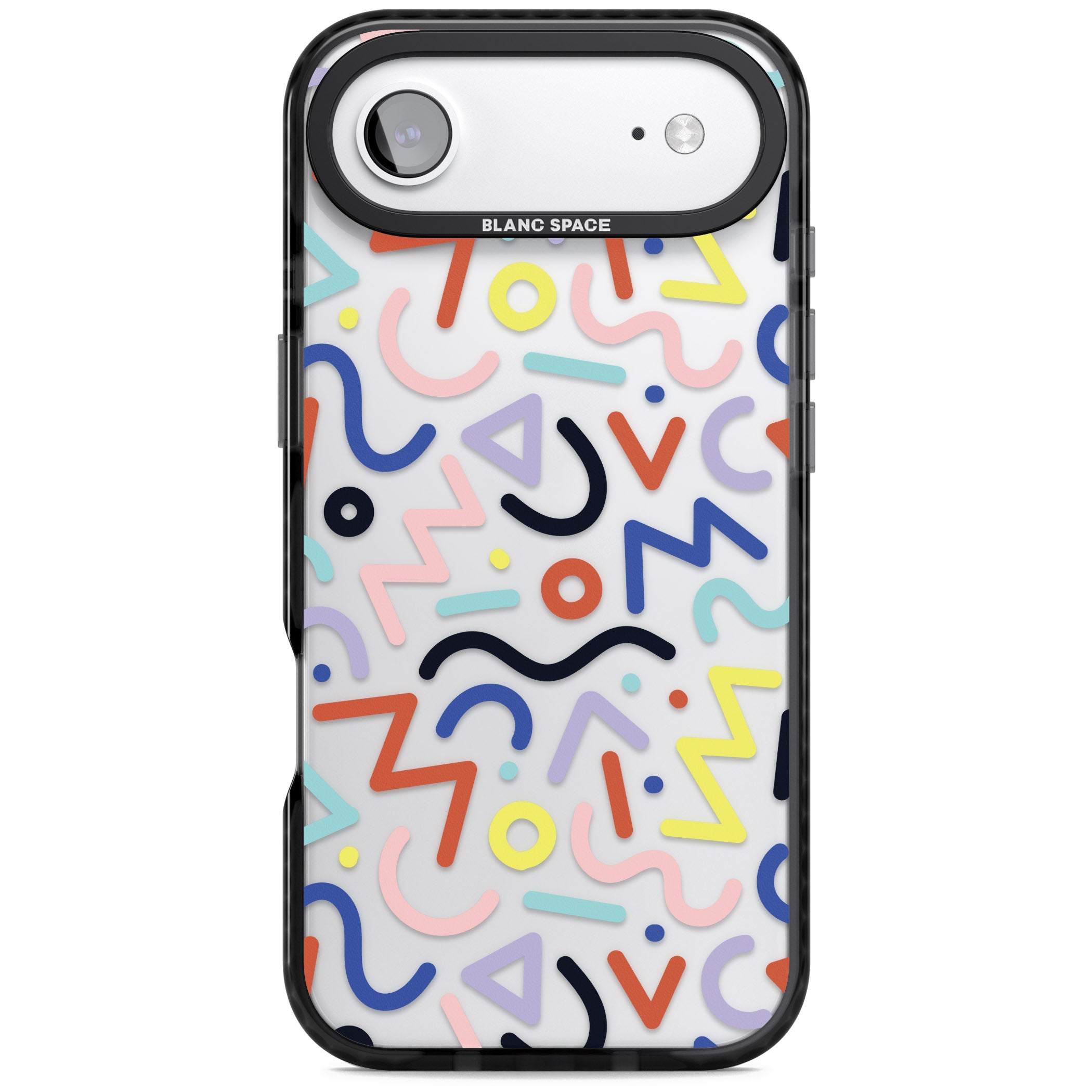 Memphis Retro Pattern iPhone 17 Air Impact Black Phone Case