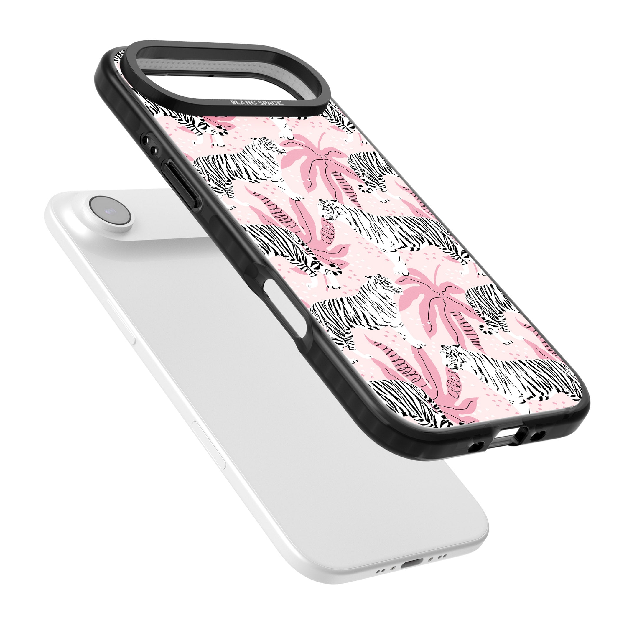 Pink Tiger Palm iPhone 17 Air Impact Black Phone Case Colours