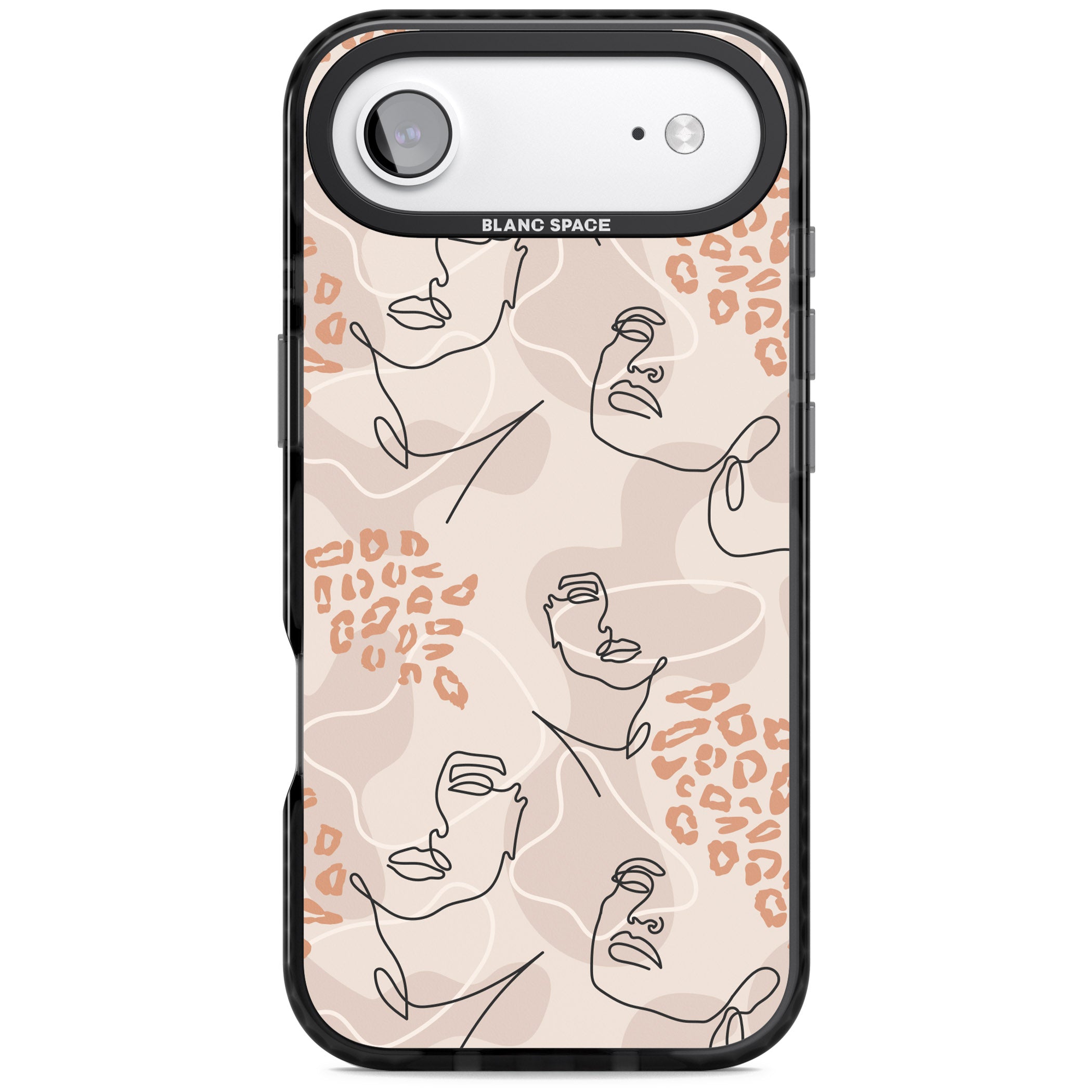 Abstract Faces Leopard iPhone 17 Air Impact Black Phone Case