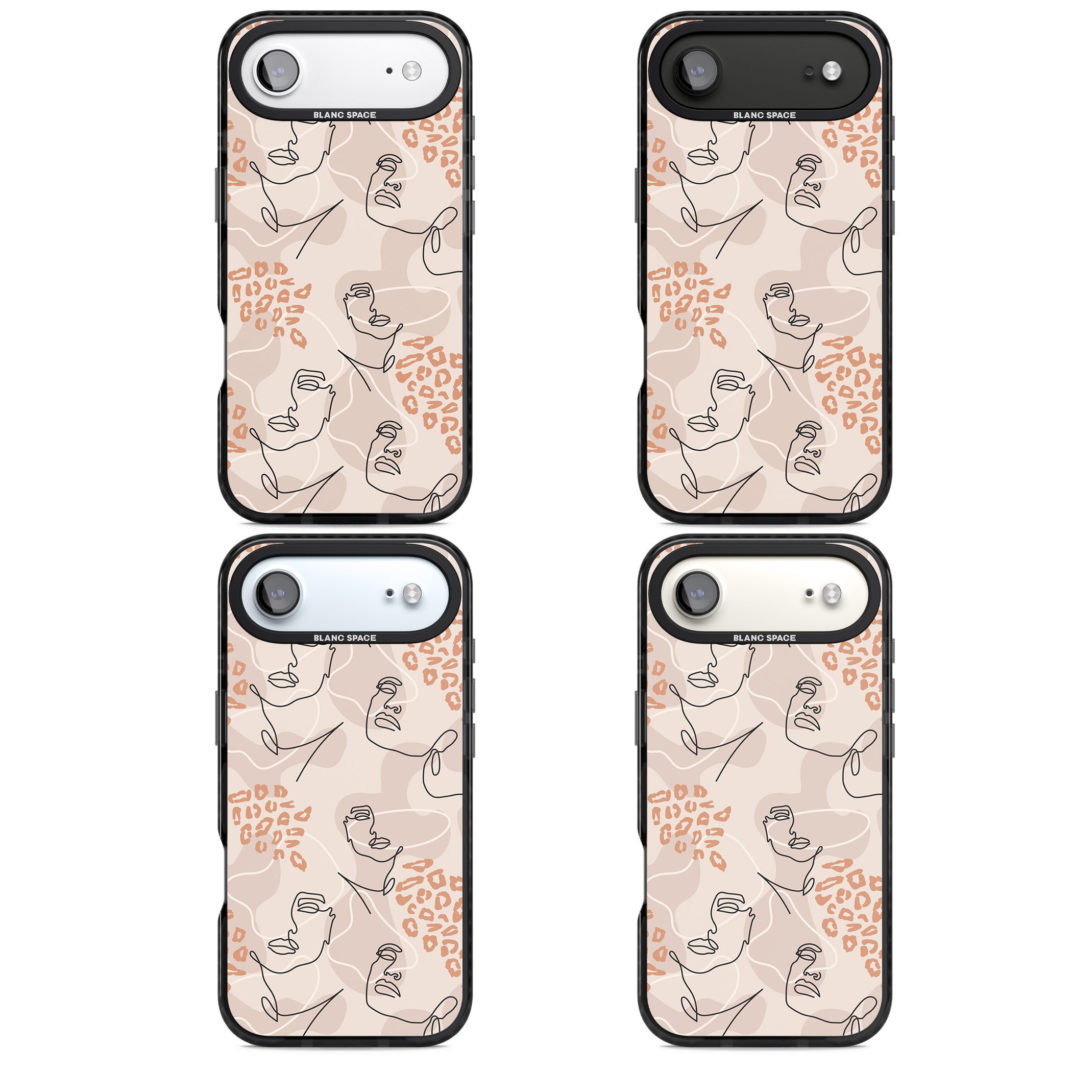 Abstract Faces Leopard iPhone 17 Air Impact Black Phone Case APT Impact Protection