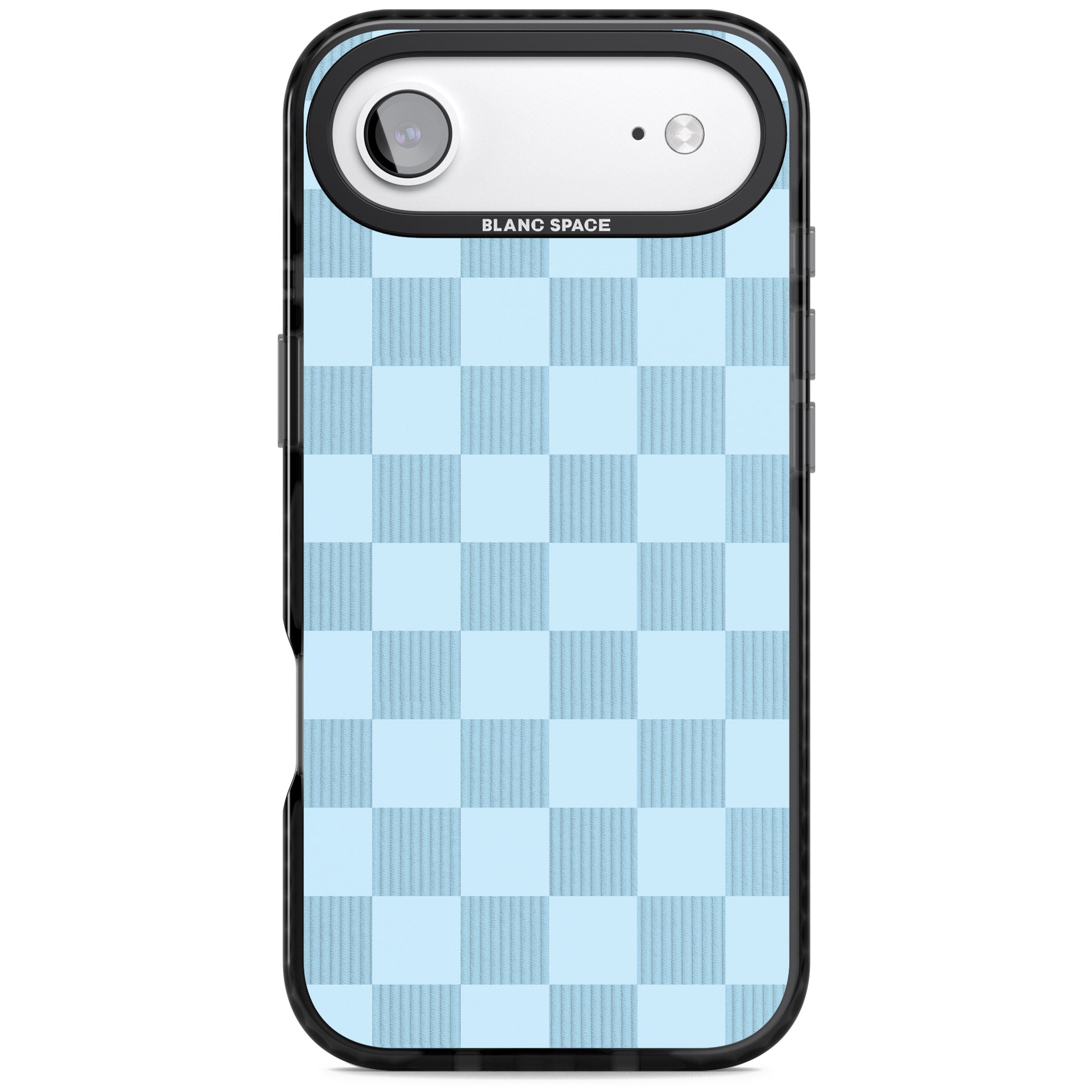 Skyblue Checkered iPhone 17 Air Impact Black Phone Case