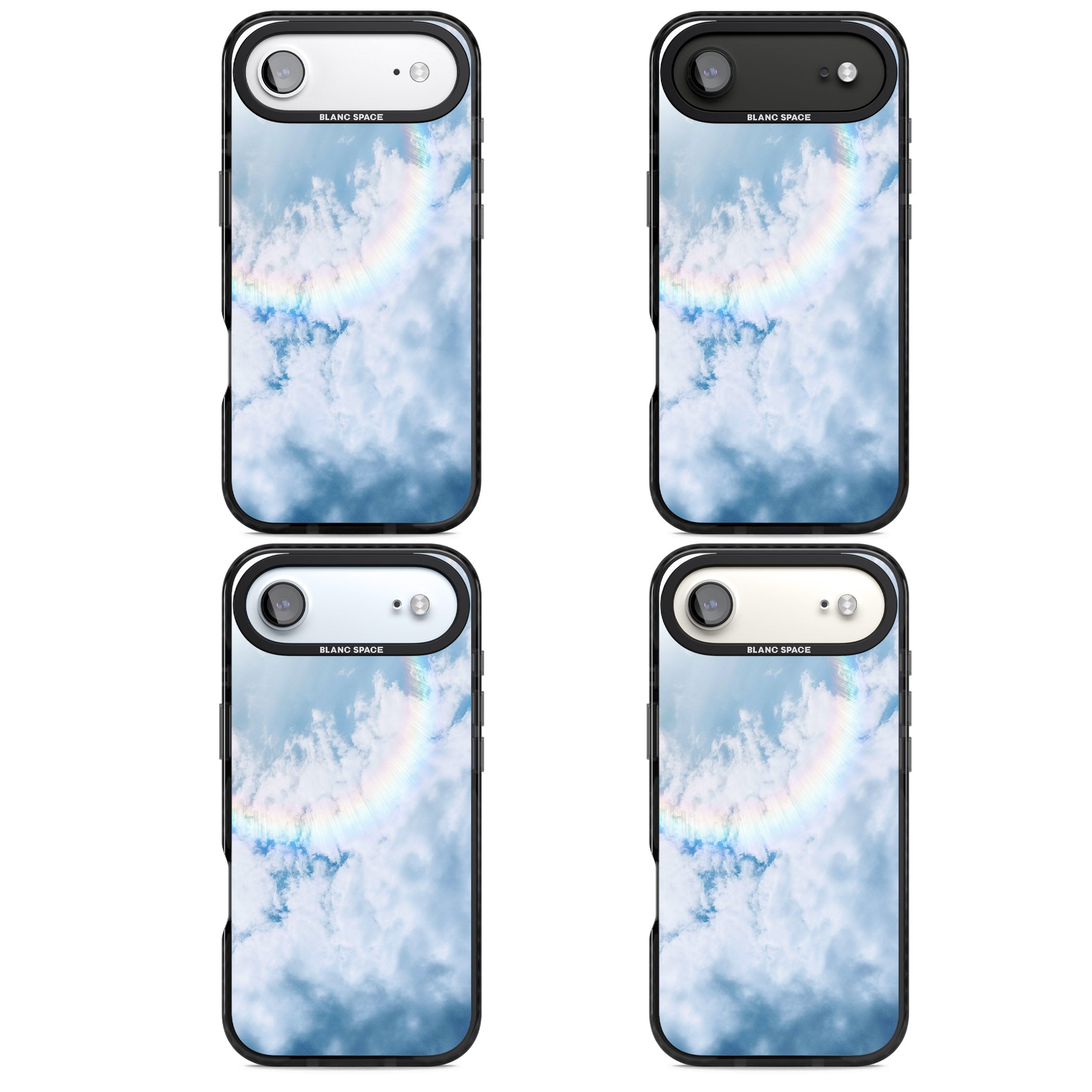 Pastel Rainbow Sky iPhone 17 Air Impact Black Phone Case APT Impact Protection