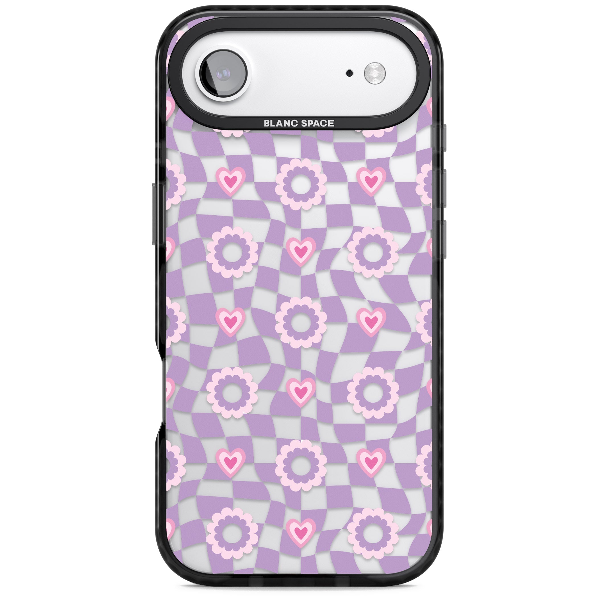 Checkered Love Pattern iPhone 17 Air Impact Black Phone Case