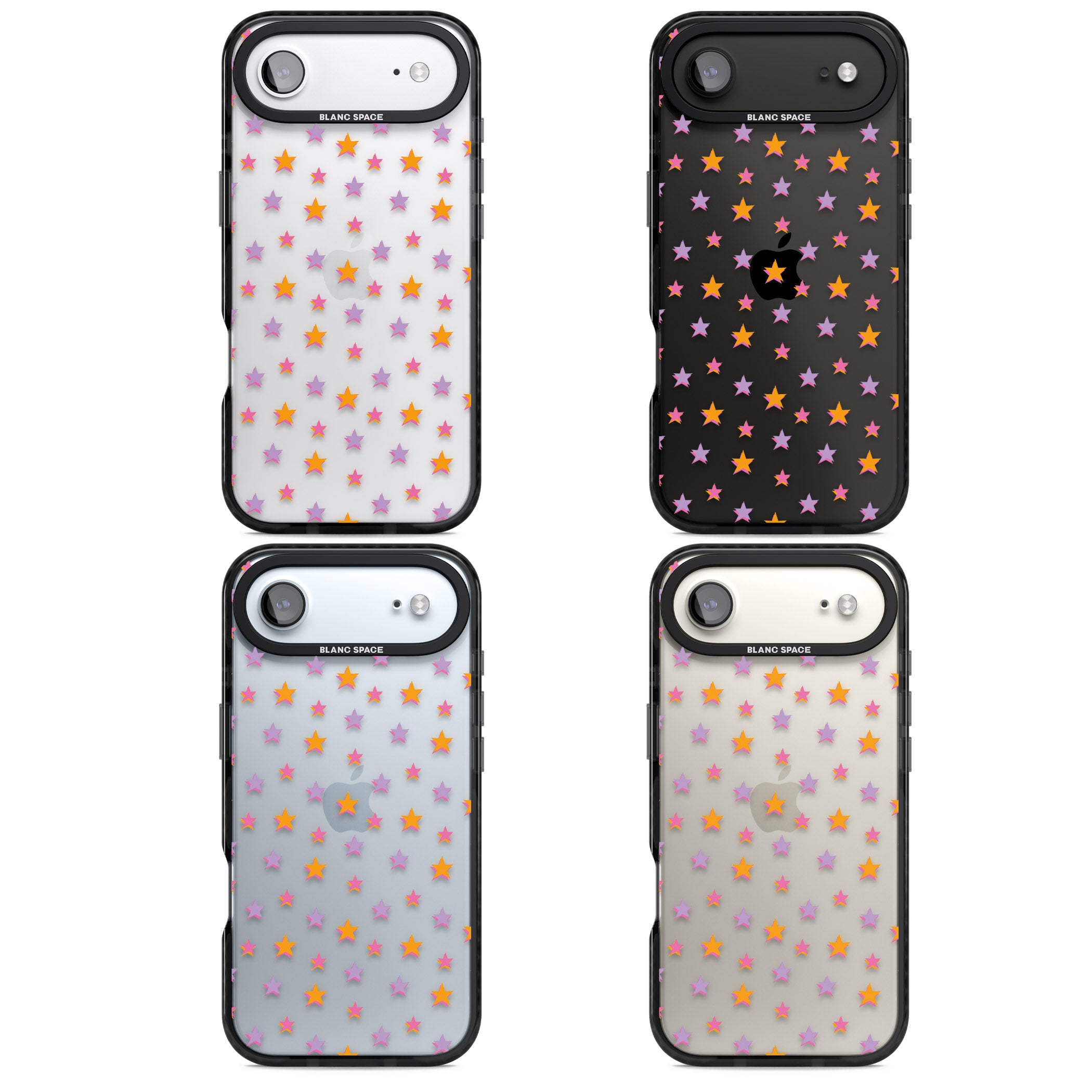 Spangling Stars Pattern iPhone 17 Air Impact Black Phone Case APT Impact Protection