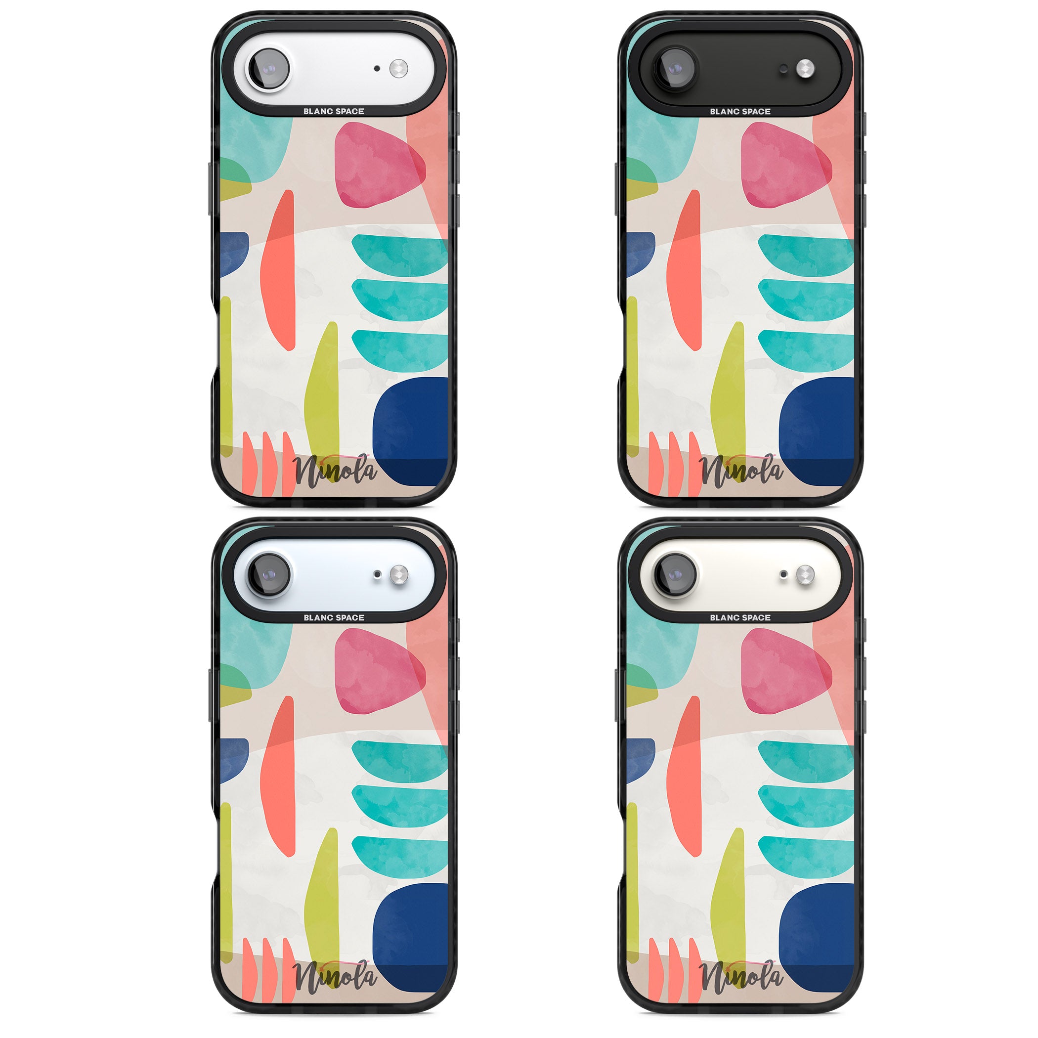 Bold Colorful Shapes iPhone 17 Air Impact Black Phone Case APT Impact Protection