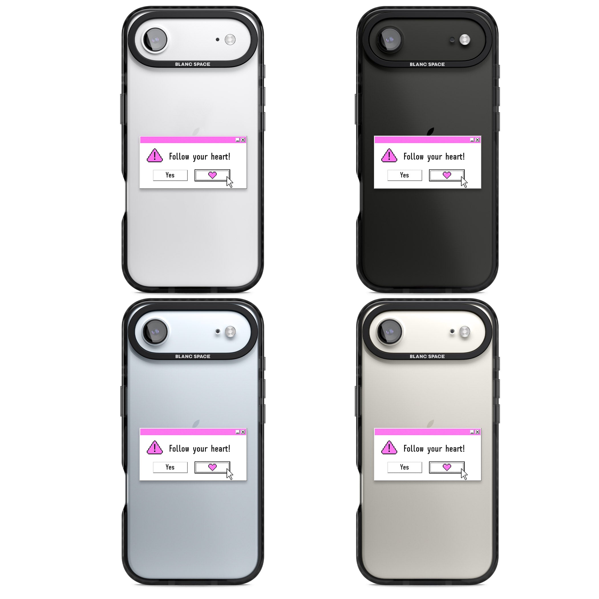 Follow Your Heart.Exe iPhone 17 Air Impact Black Phone Case APT Impact Protection