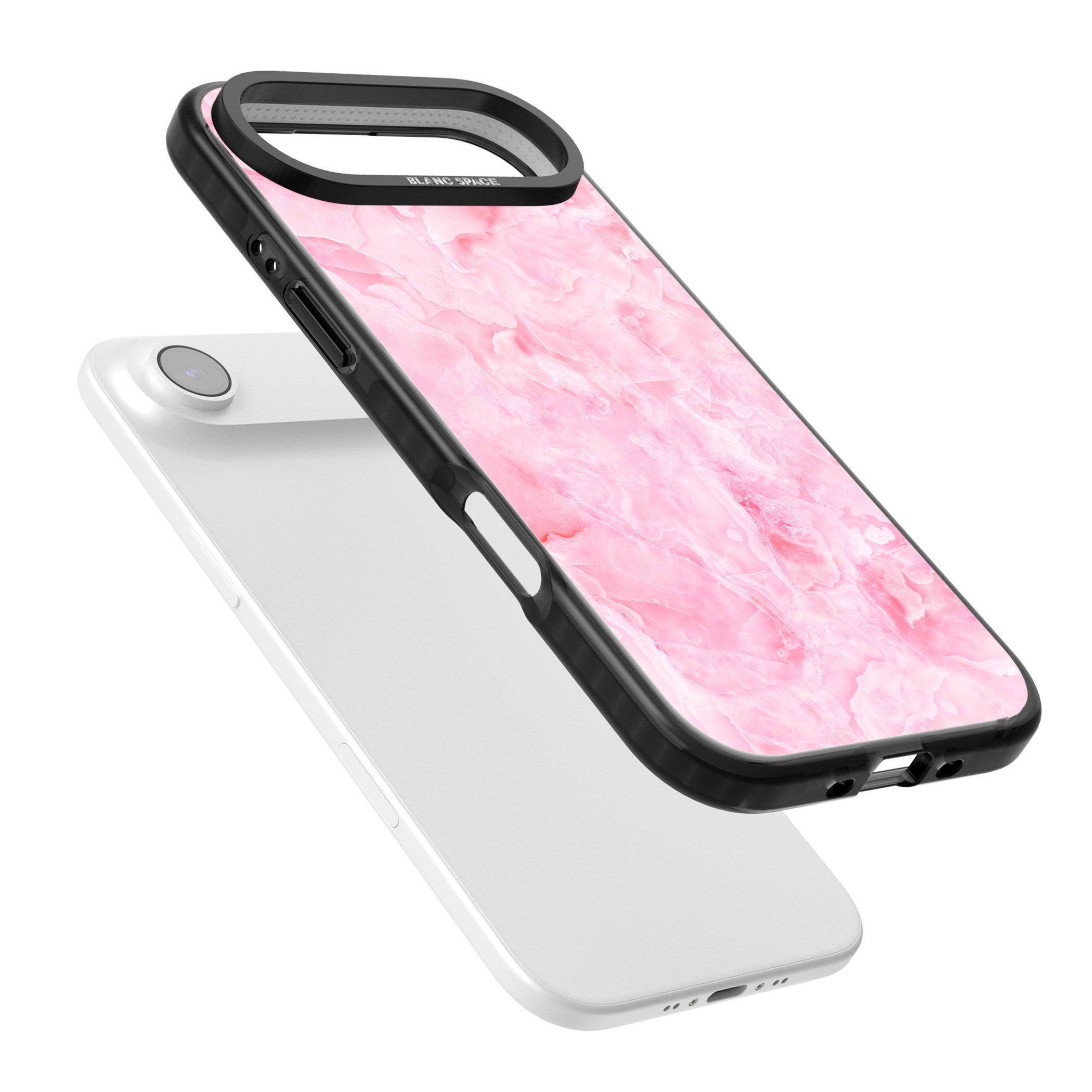 Pink Onyx Marble iPhone 17 Air Impact Black Phone Case Colours