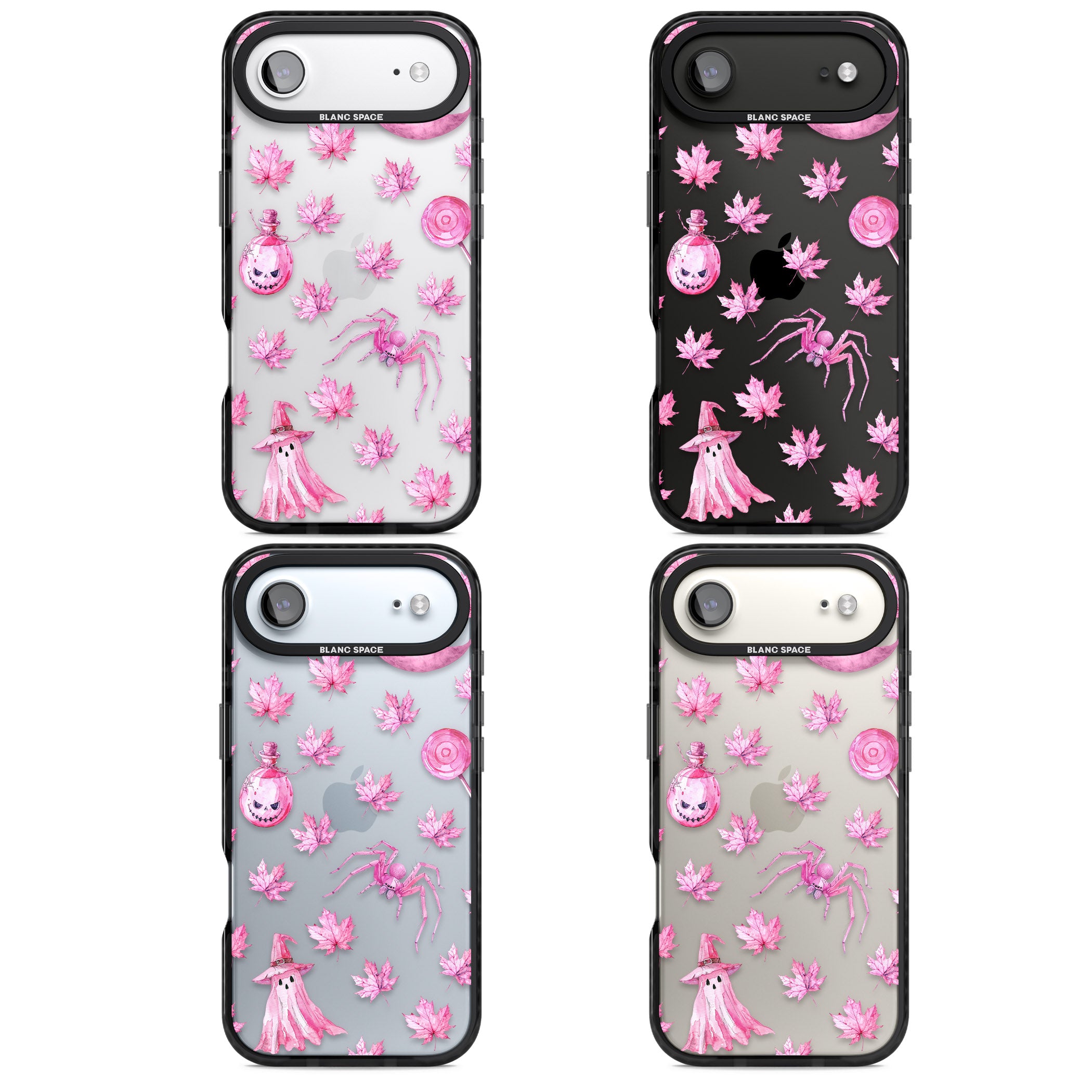 Pink Moon Maple iPhone 17 Air Impact Black Phone Case APT Impact Protection