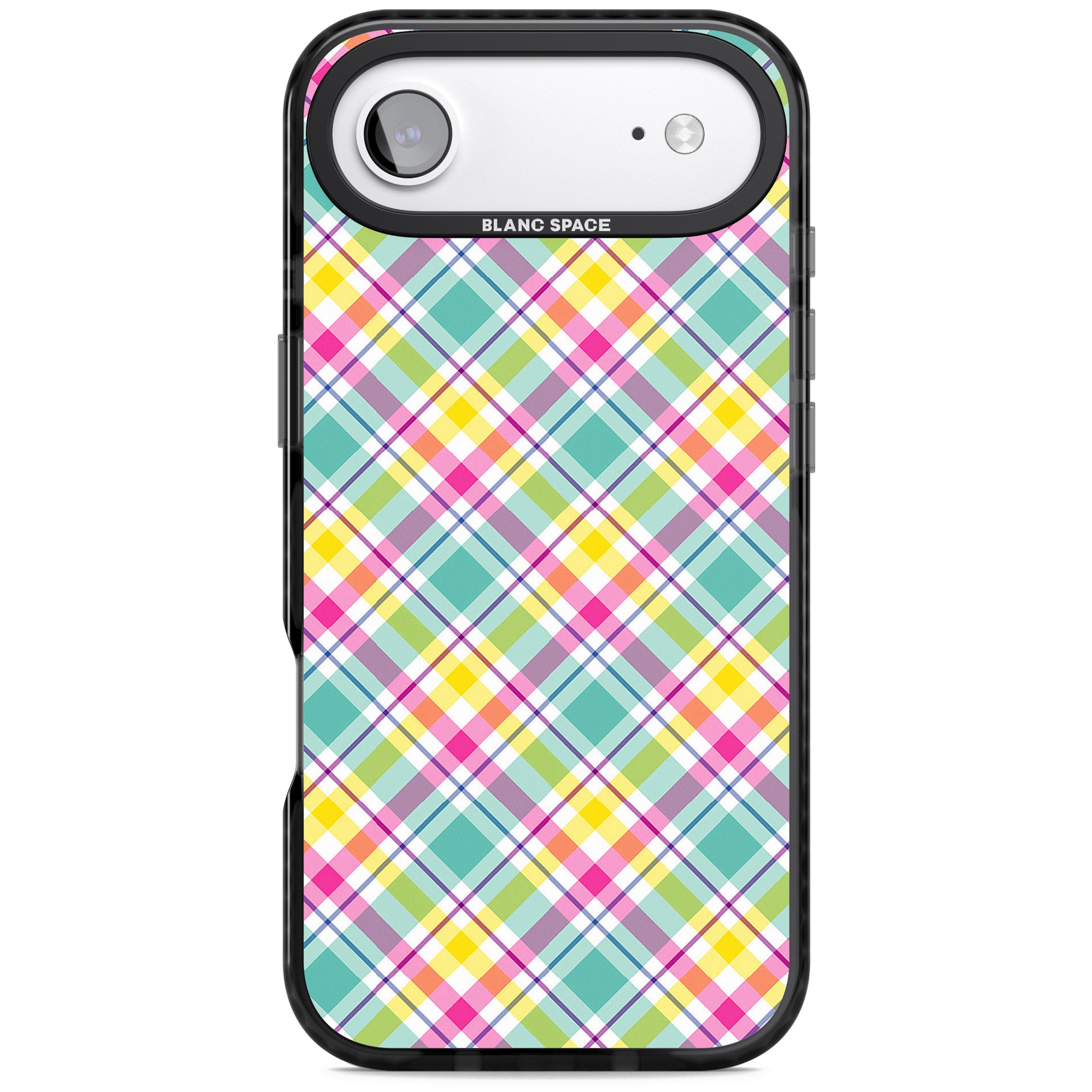 Crosshatch Plaid iPhone 17 Air Impact Black Phone Case