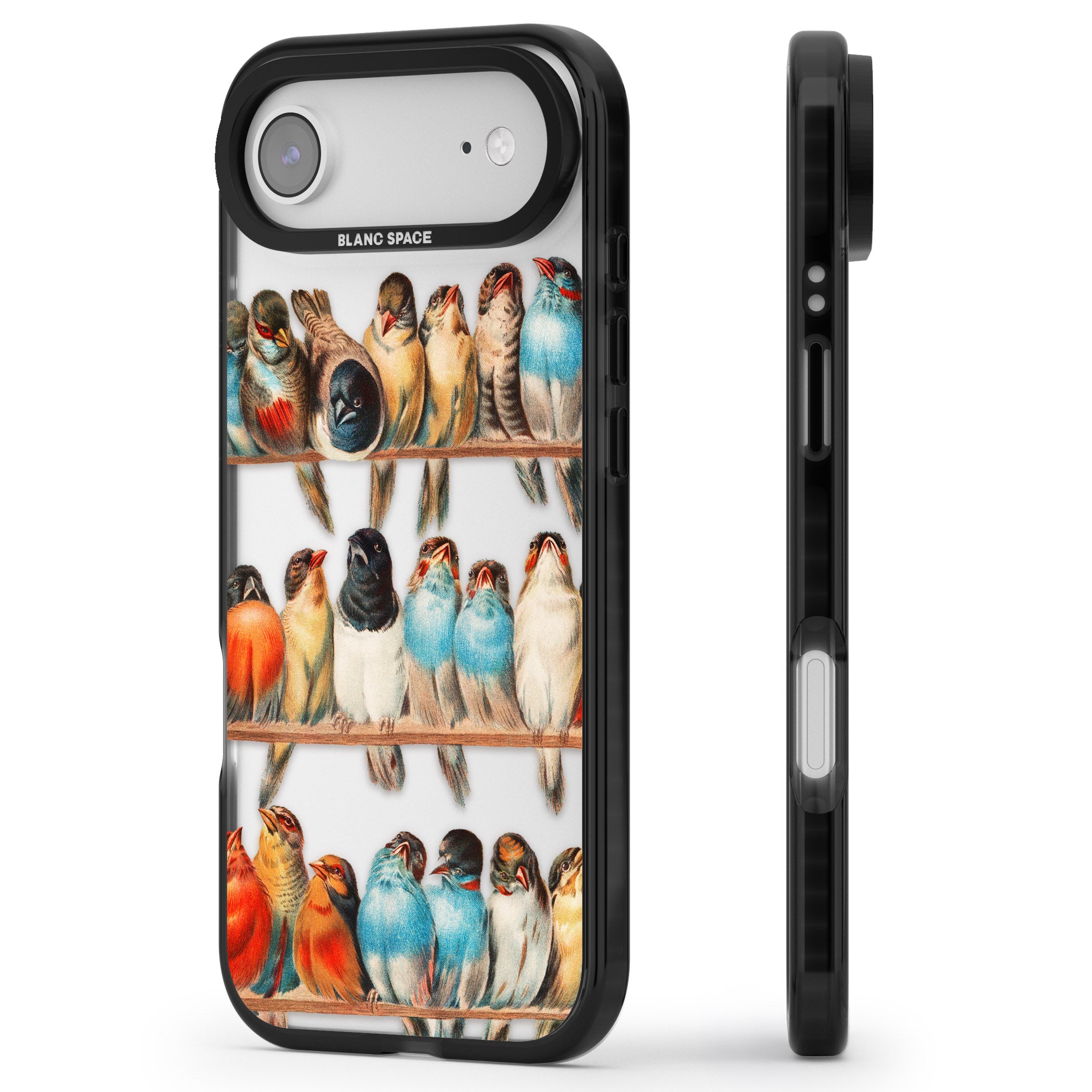 A Perch Of Birds iPhone 17 Air Impact Black Phone Case Side Profile