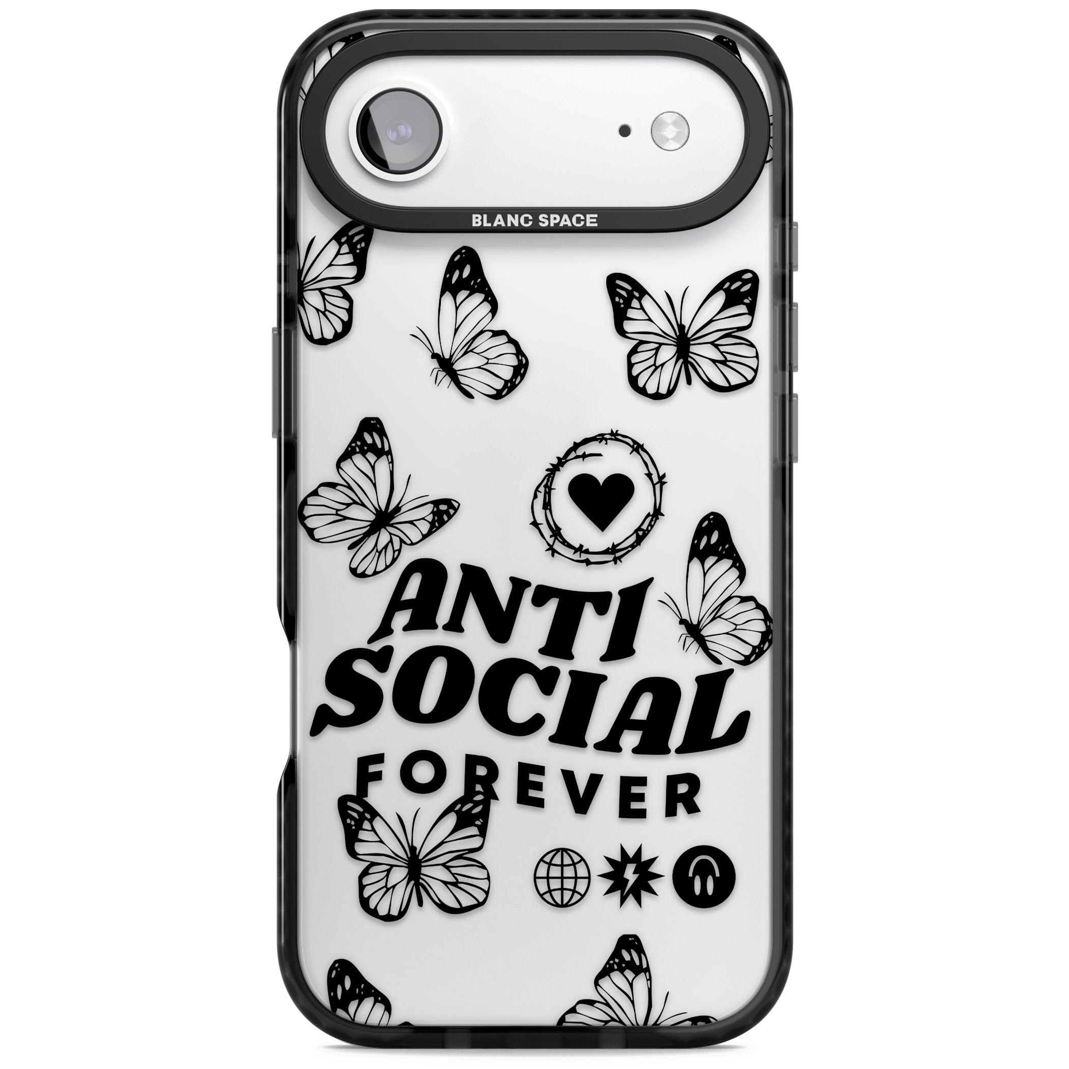 Anti Social Forever iPhone 17 Air Impact Black Phone Case
