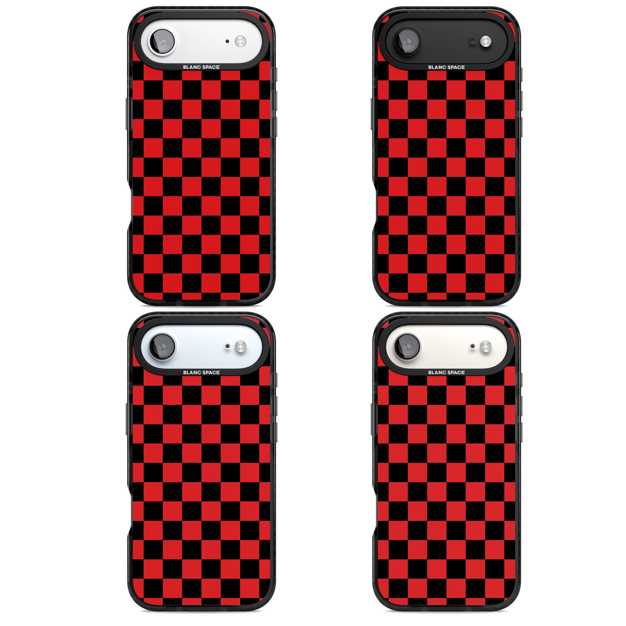 Red Black Checkered iPhone 17 Air Impact Black Phone Case APT Impact Protection