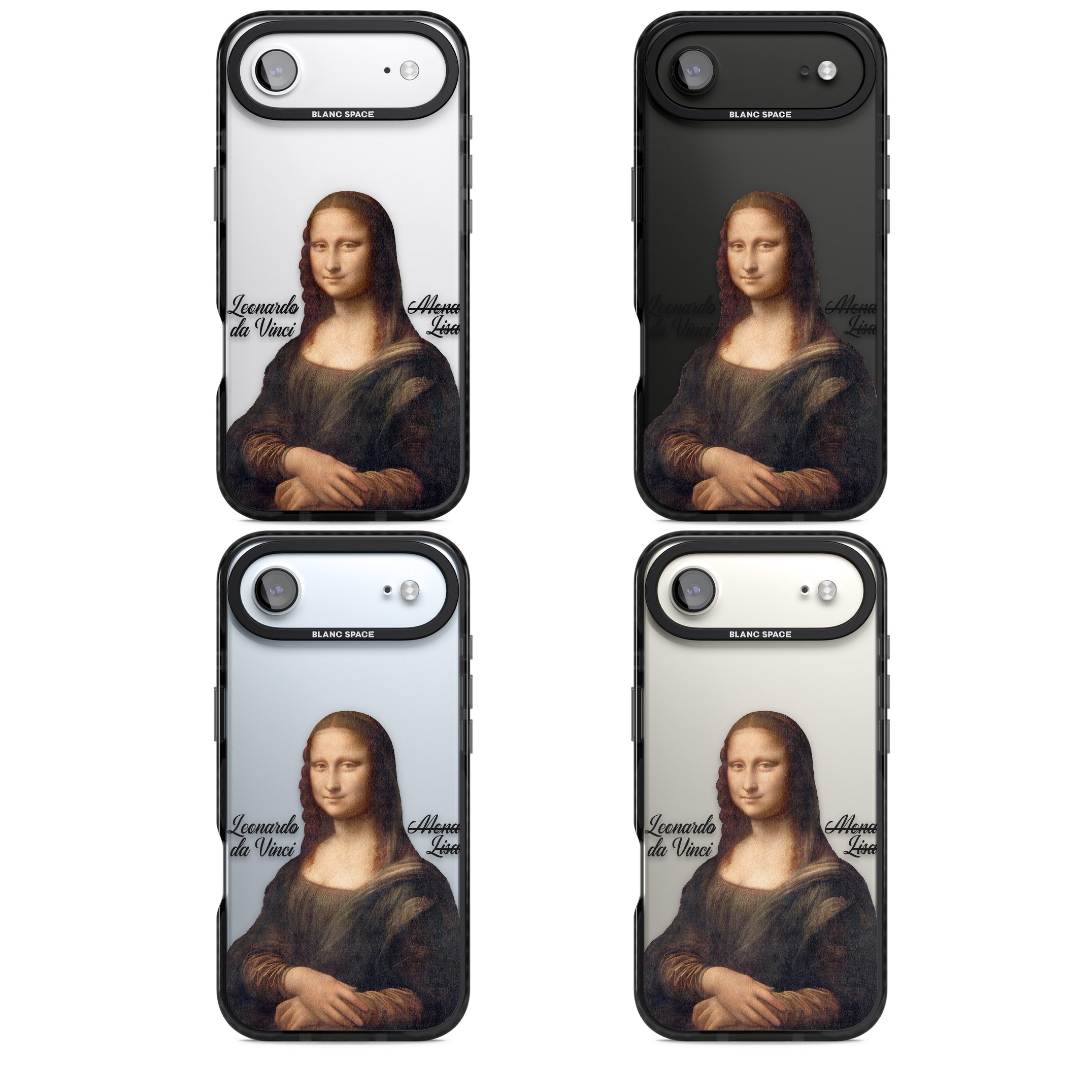 Mona Lisa Cutout iPhone 17 Air Impact Black Phone Case APT Impact Protection