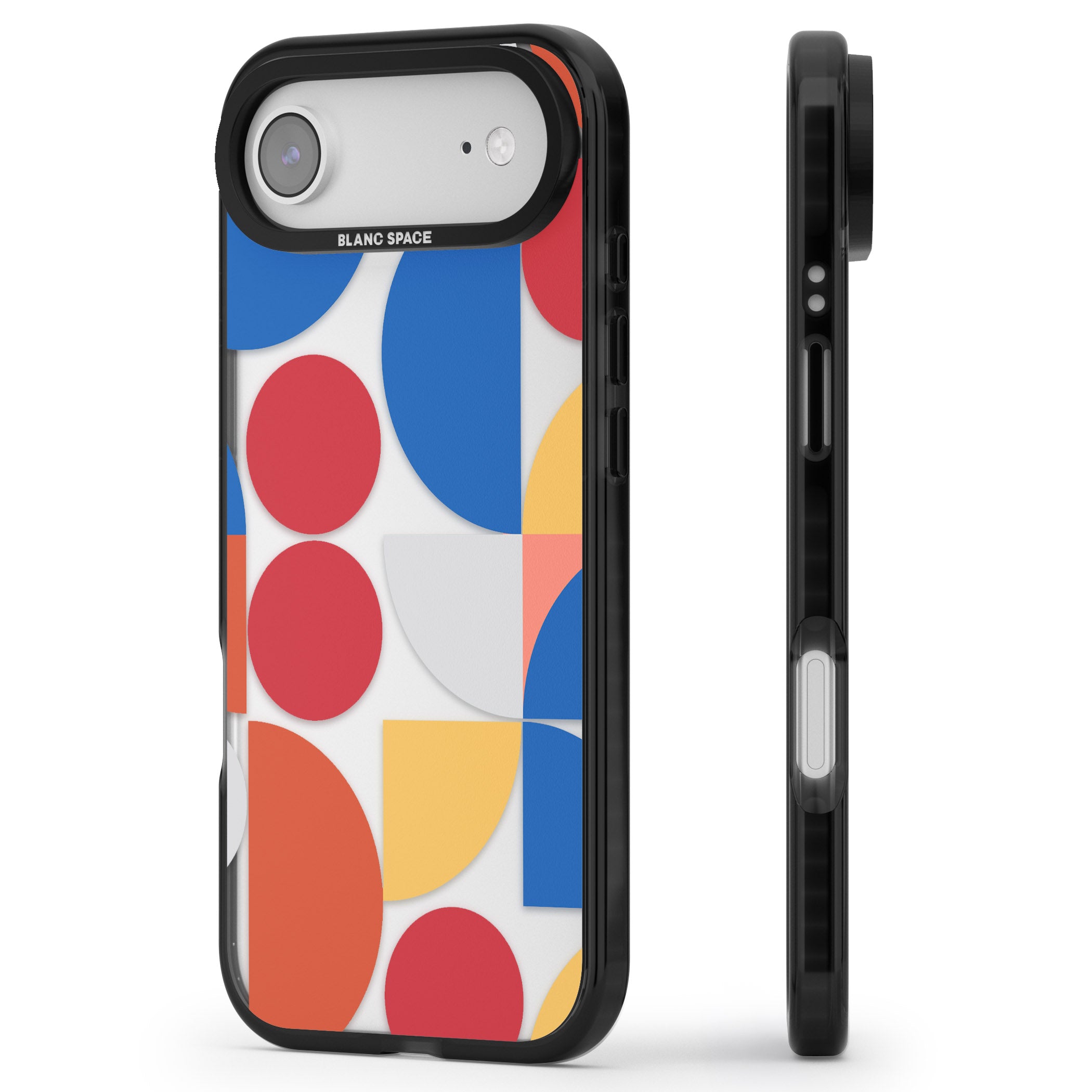 Abstract Colorful Geometric iPhone 17 Air Impact Black Phone Case Side Profile