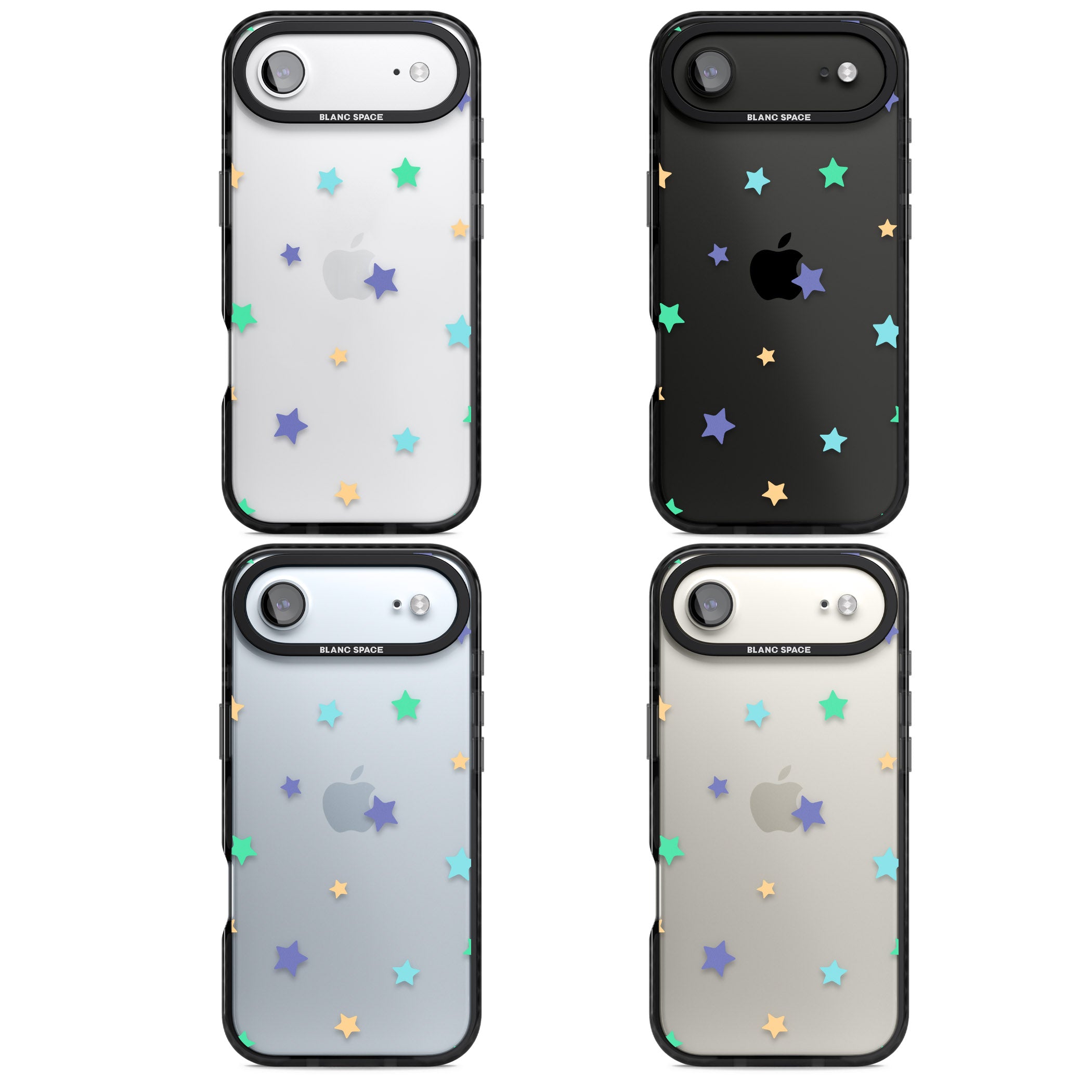 Pastel Star Pattern iPhone 17 Air Impact Black Phone Case APT Impact Protection