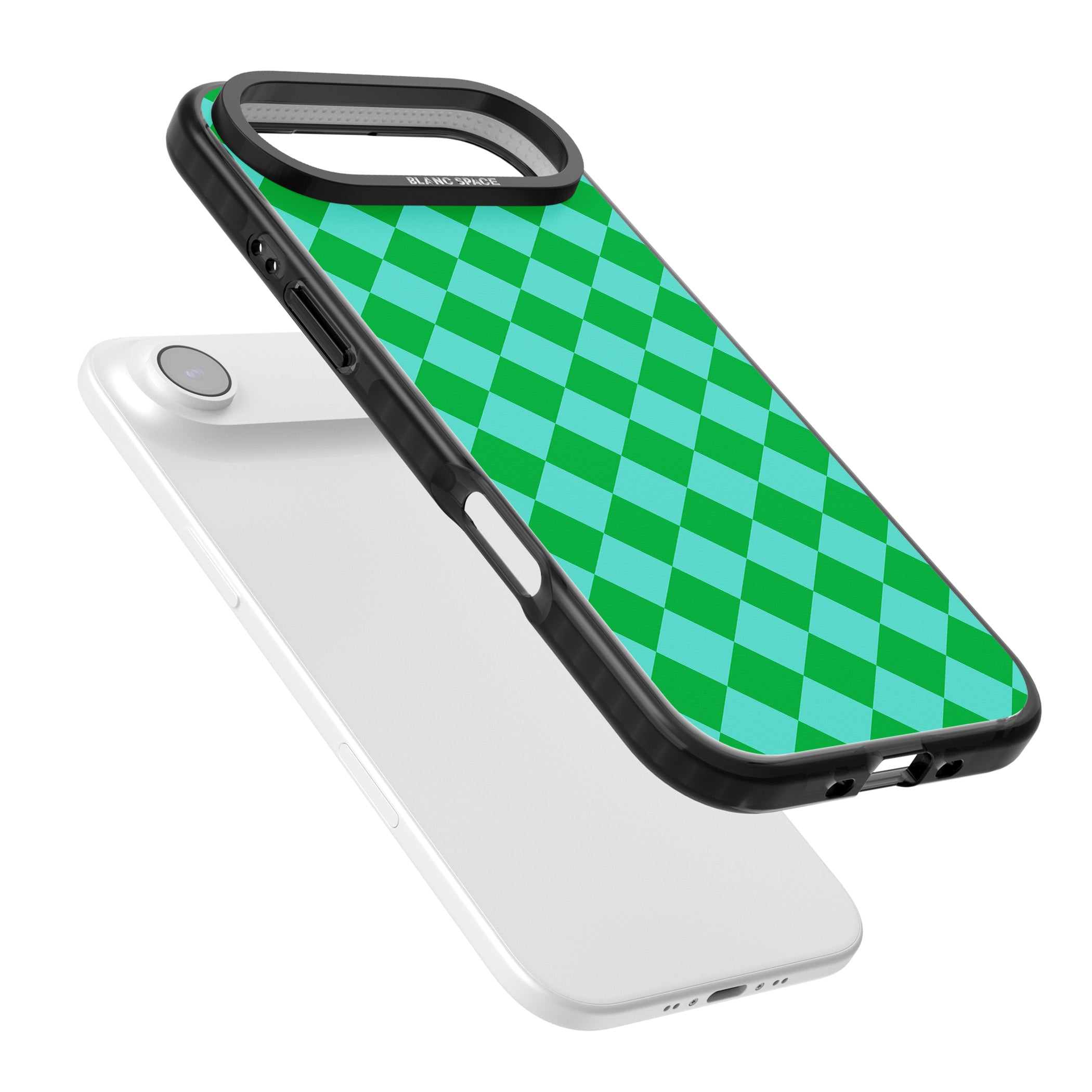 Retro Green Diamond Plaid iPhone 17 Air Impact Black Phone Case Colours