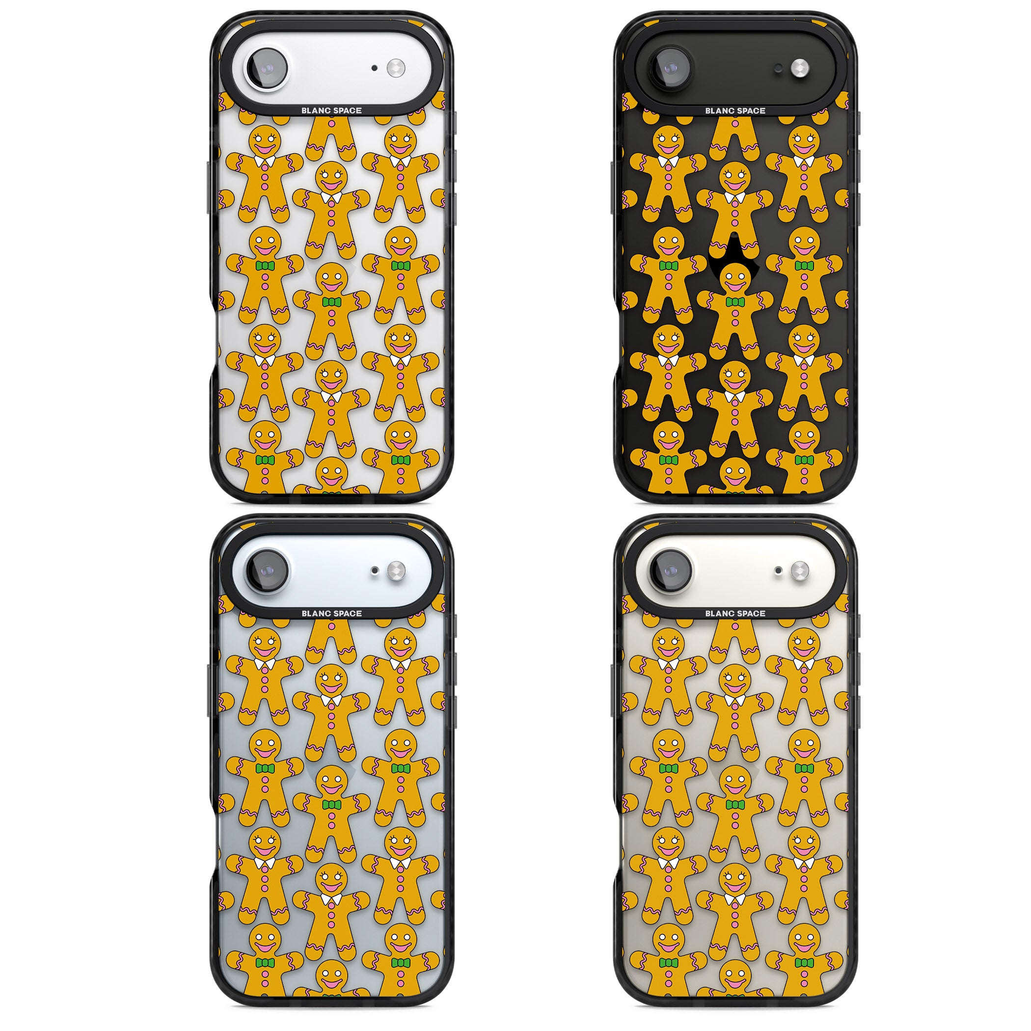 Gingerbread Cookie Pattern iPhone 17 Air Impact Black Phone Case APT Impact Protection