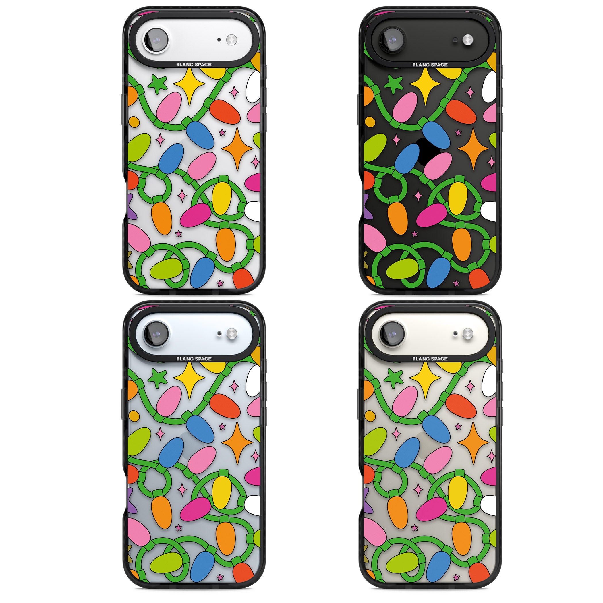 Festive Lights Pattern iPhone 17 Air Impact Black Phone Case APT Impact Protection