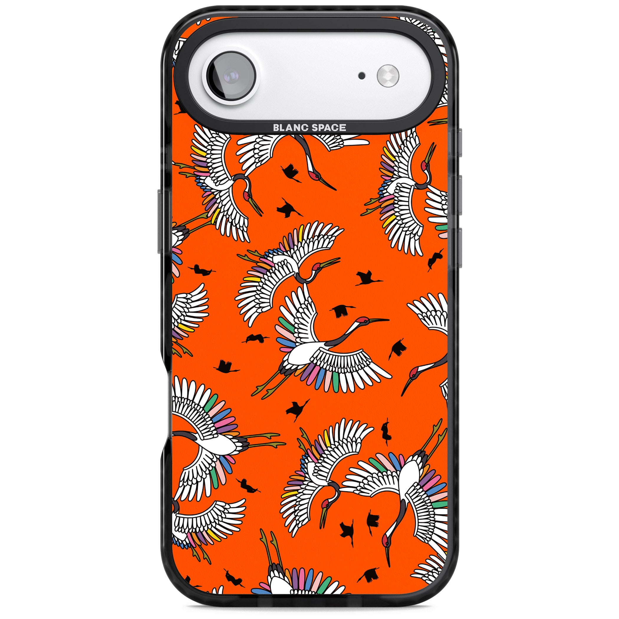 Colourful Crane Pattern (Orange) iPhone 17 Air Impact Black Phone Case