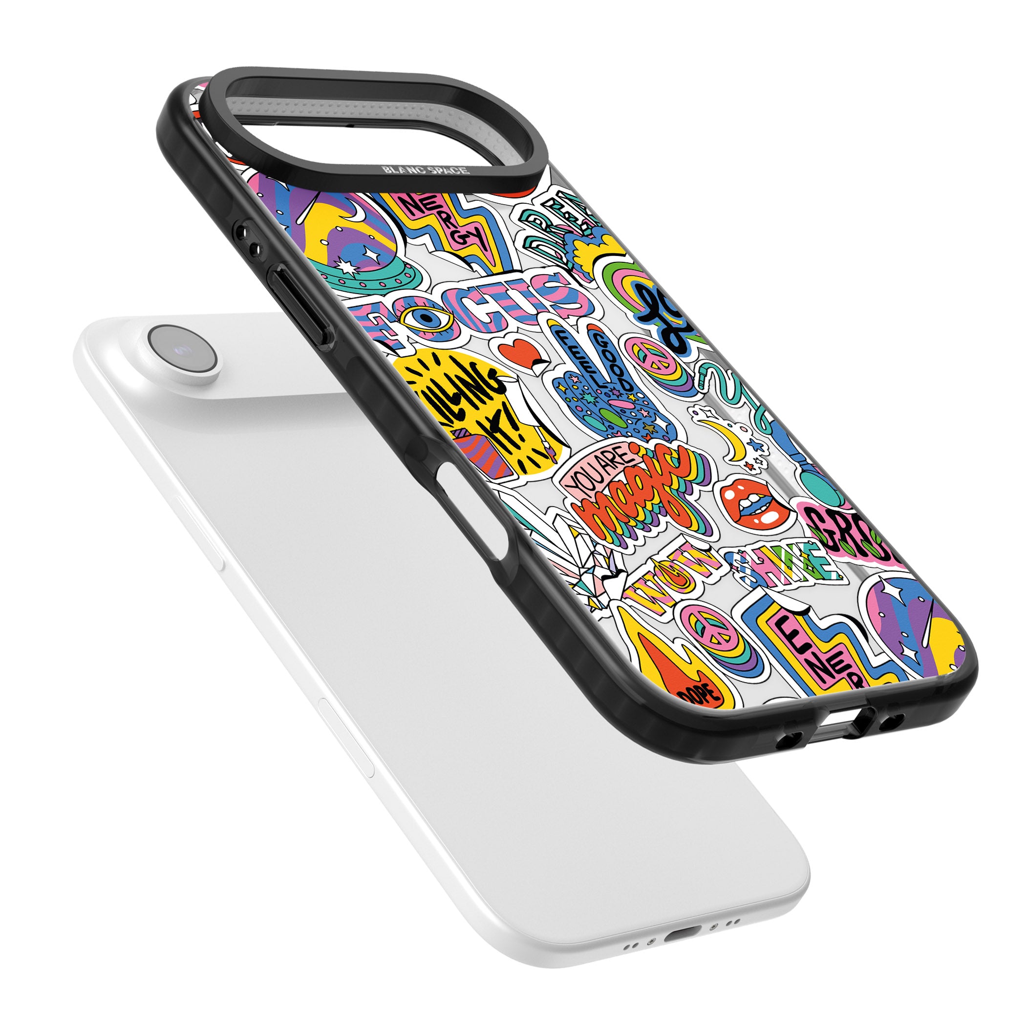 Magic Sticker Collage iPhone 17 Air Impact Black Phone Case Colours